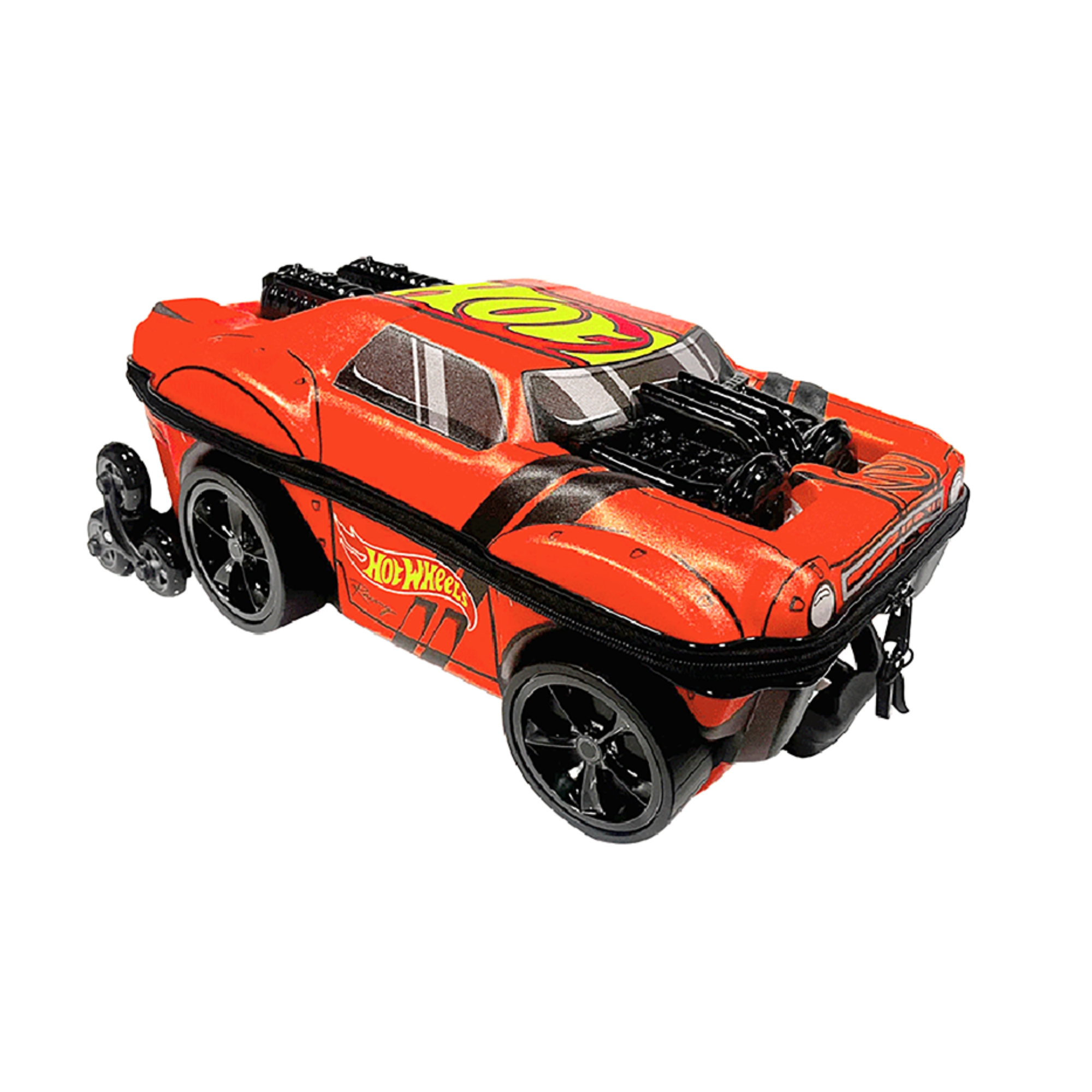 Mala Infantil Hot Wheels Night Shifter Laranja Motor Preto com Rodinha Tripla Diplomata - 2520DM25