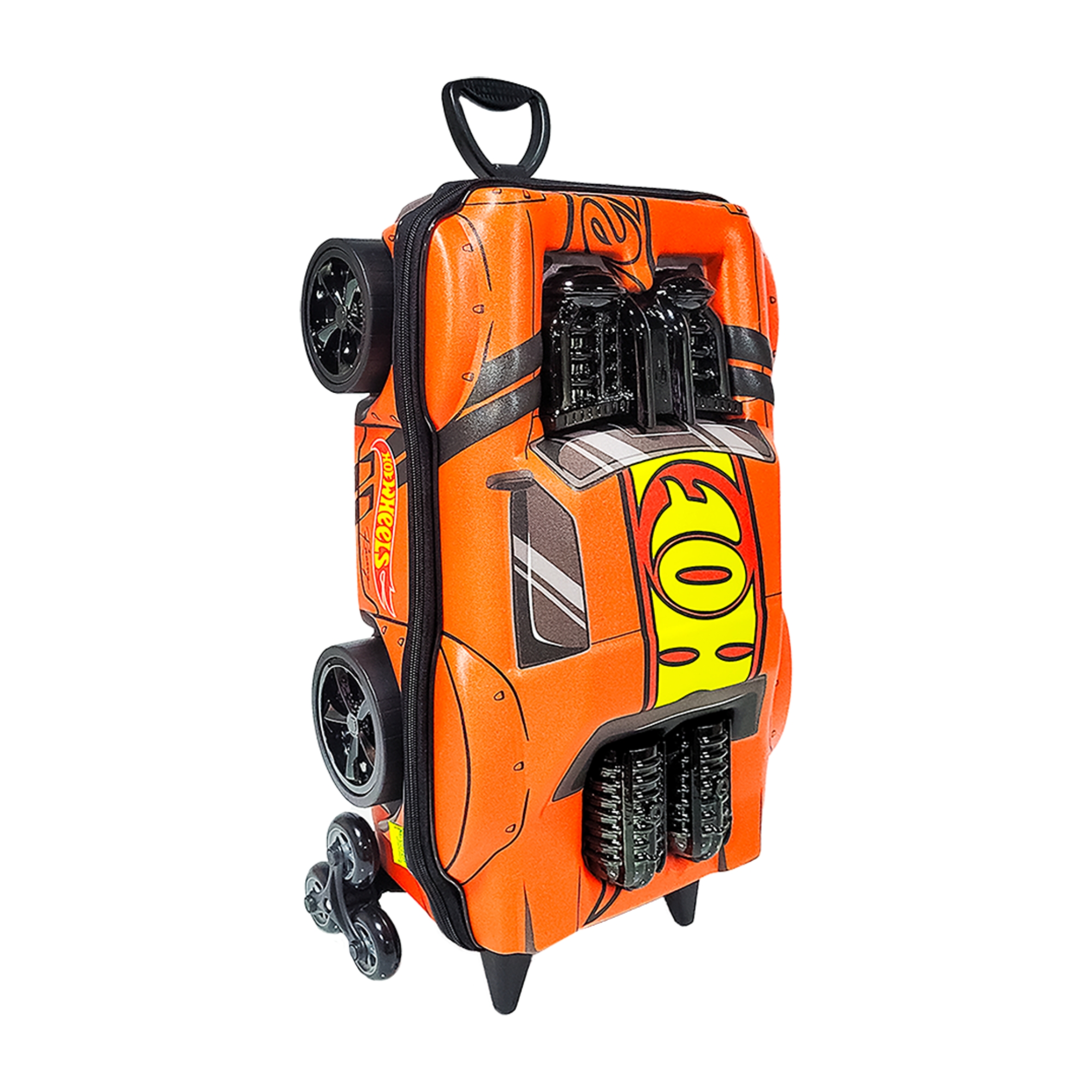Mala Infantil Hot Wheels Night Shifter Laranja Motor Preto com Rodinha Tripla Diplomata - 2520DM25