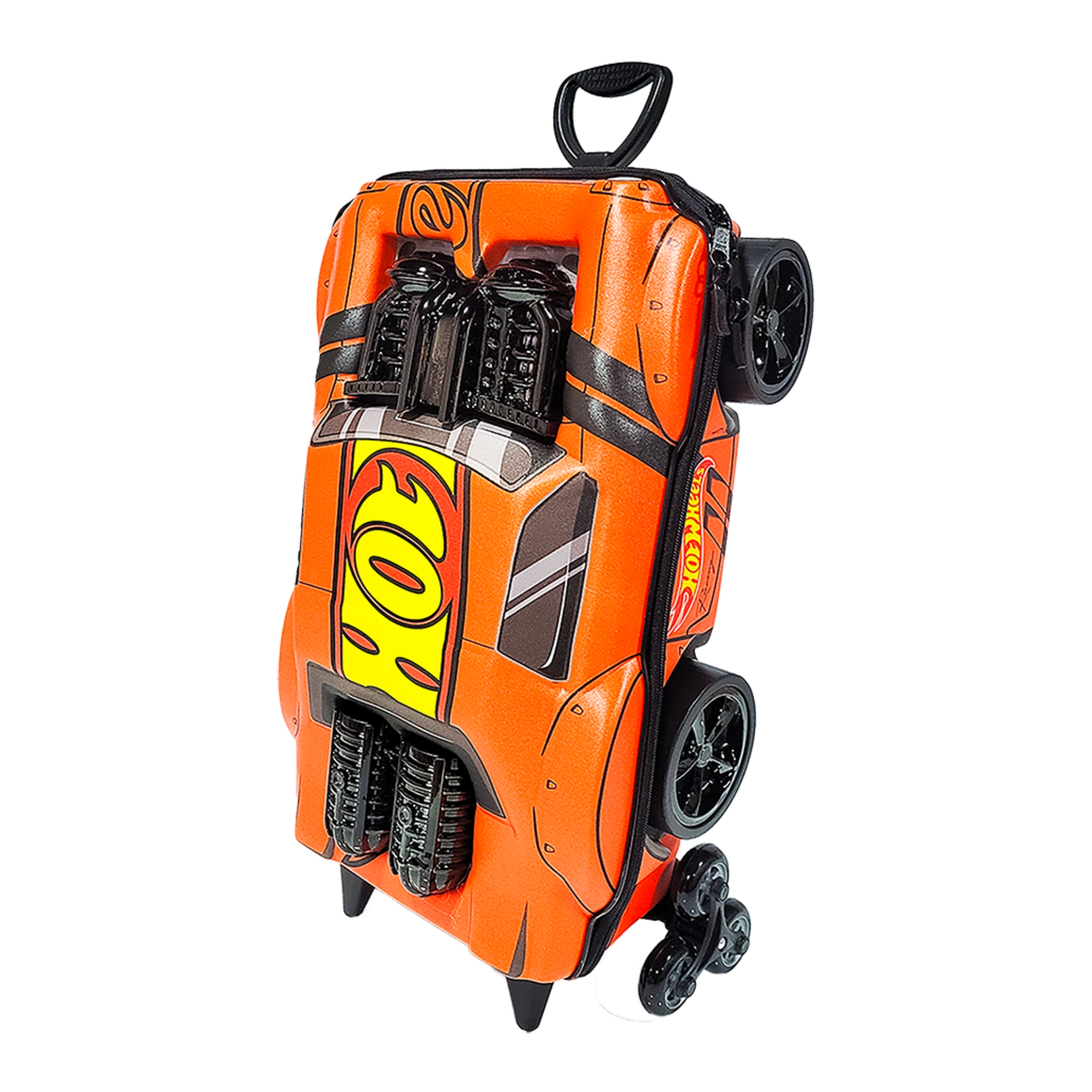 Mala Infantil Hot Wheels Night Shifter Laranja Motor Preto com Rodinha Tripla Diplomata - 2520DM25