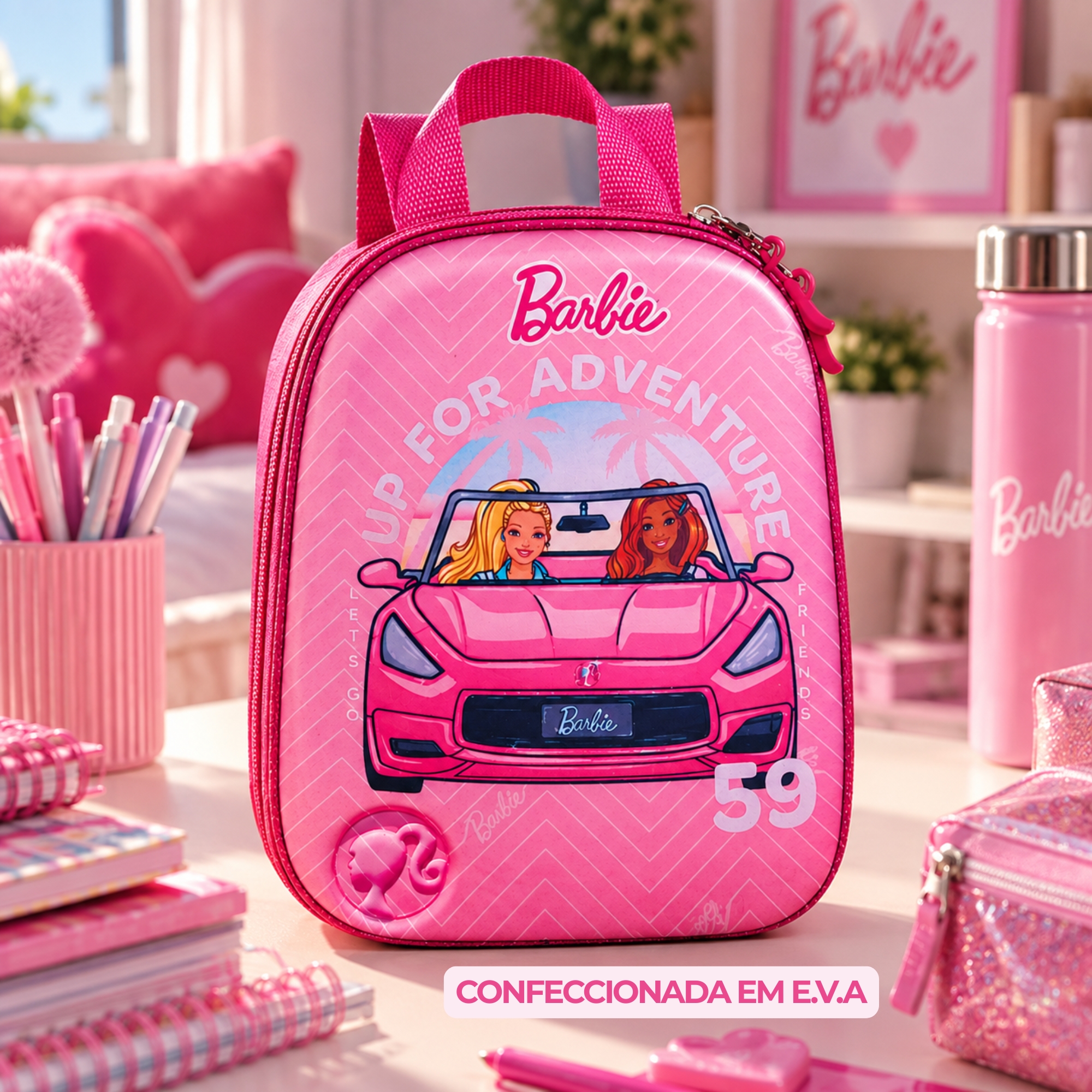 Mochila Infantil Barbie Conversível c/ Alça de Costas Diplomata - 2600DX25