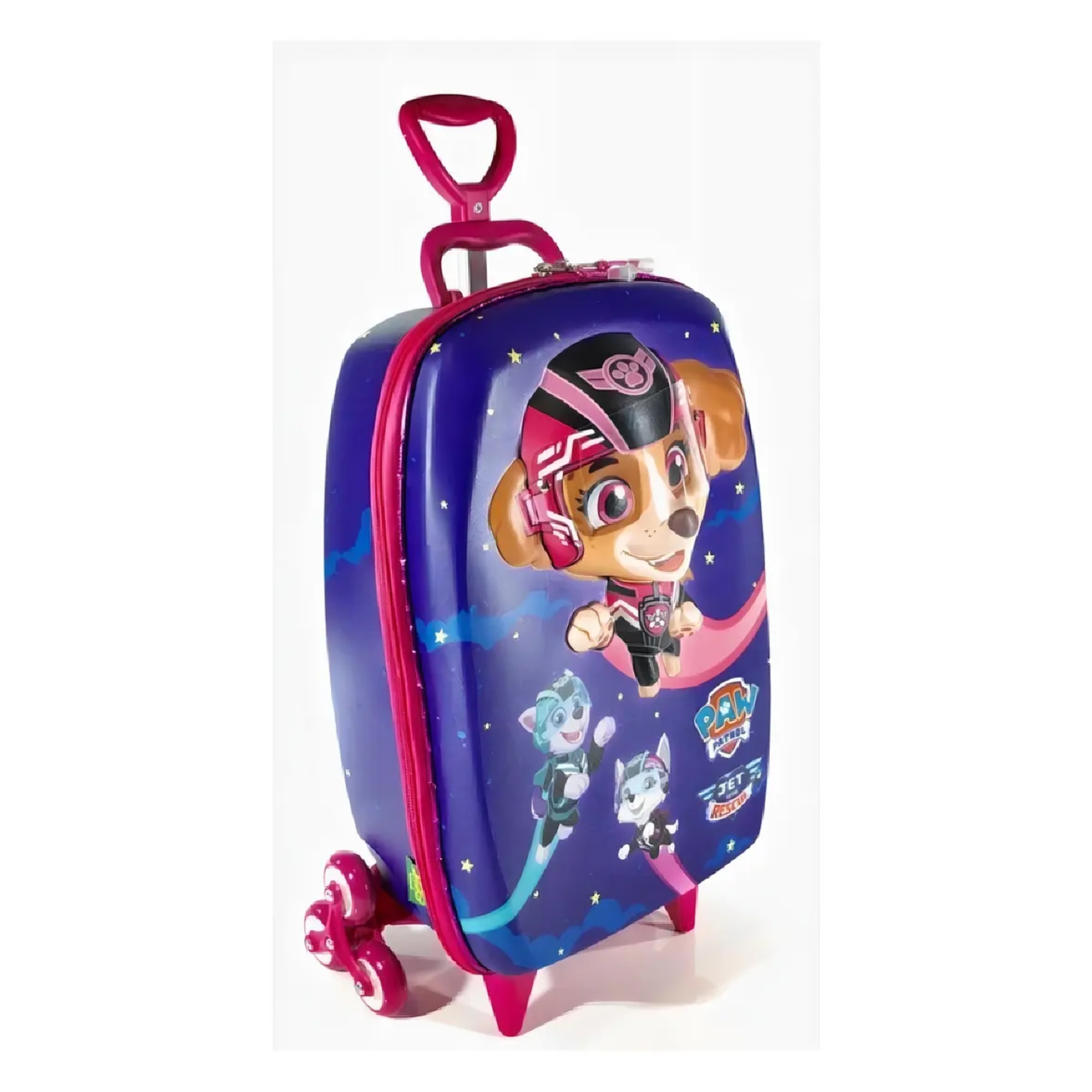 Mala Infantil Paw Patrol Patrulha Canina Skye Jet Rosa com Rodinha Tripla Diplomata - 2993FM21