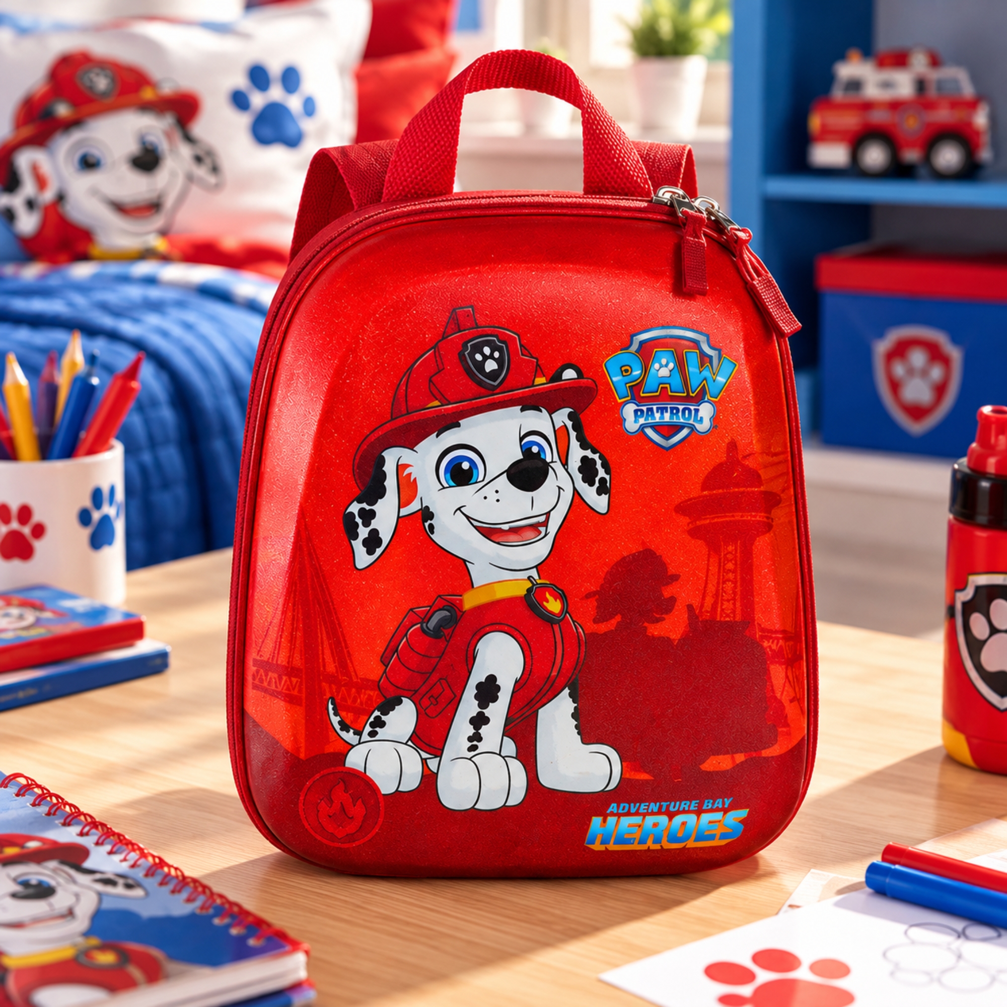 Mochila Infantil Paw Patrol Patrulha Canina Marshall Carro com Alça de Costas Diplomata - 2993JX25