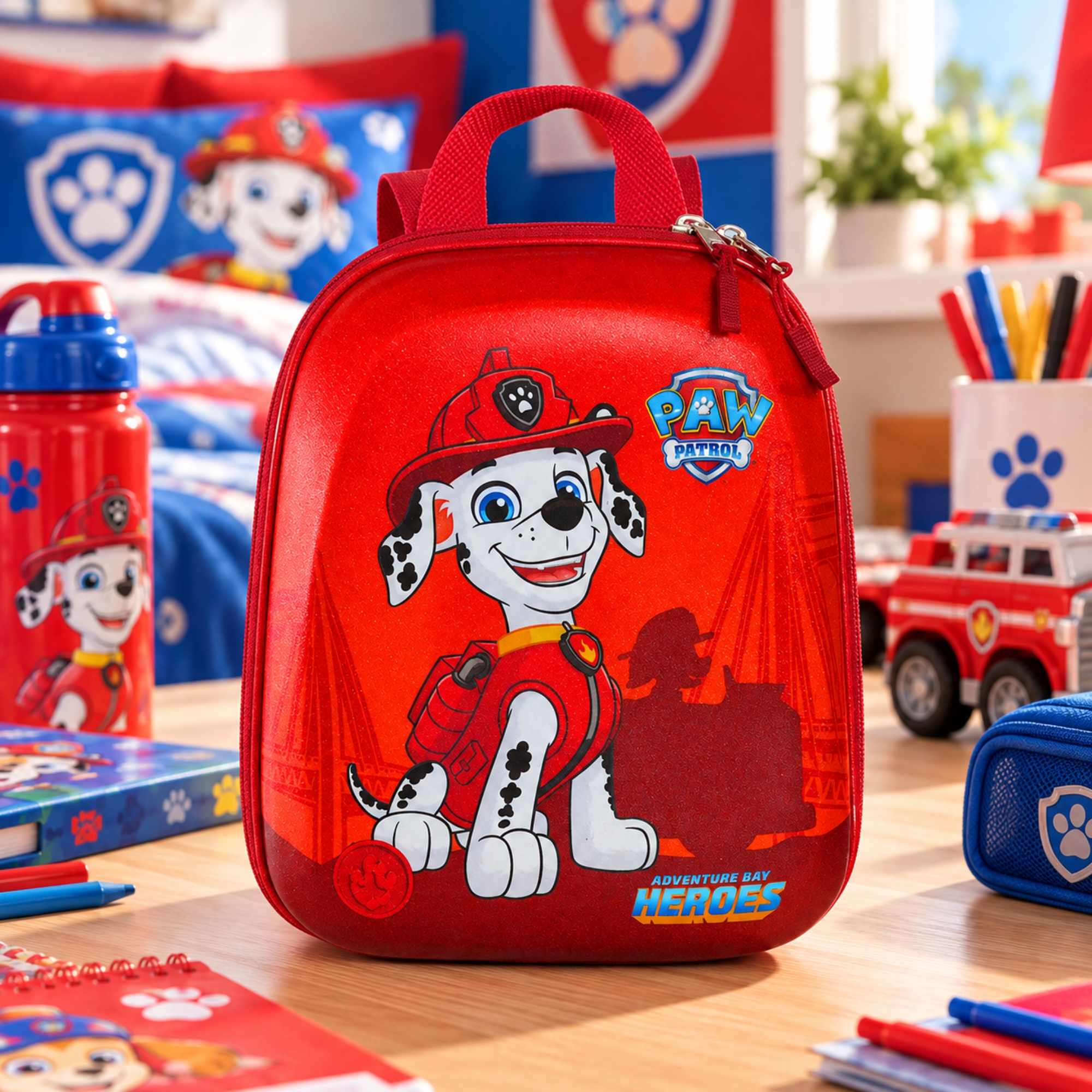 Mochila Infantil Paw Patrol Patrulha Canina Marshall Carro com Alça de Costas Diplomata - 2993JX25