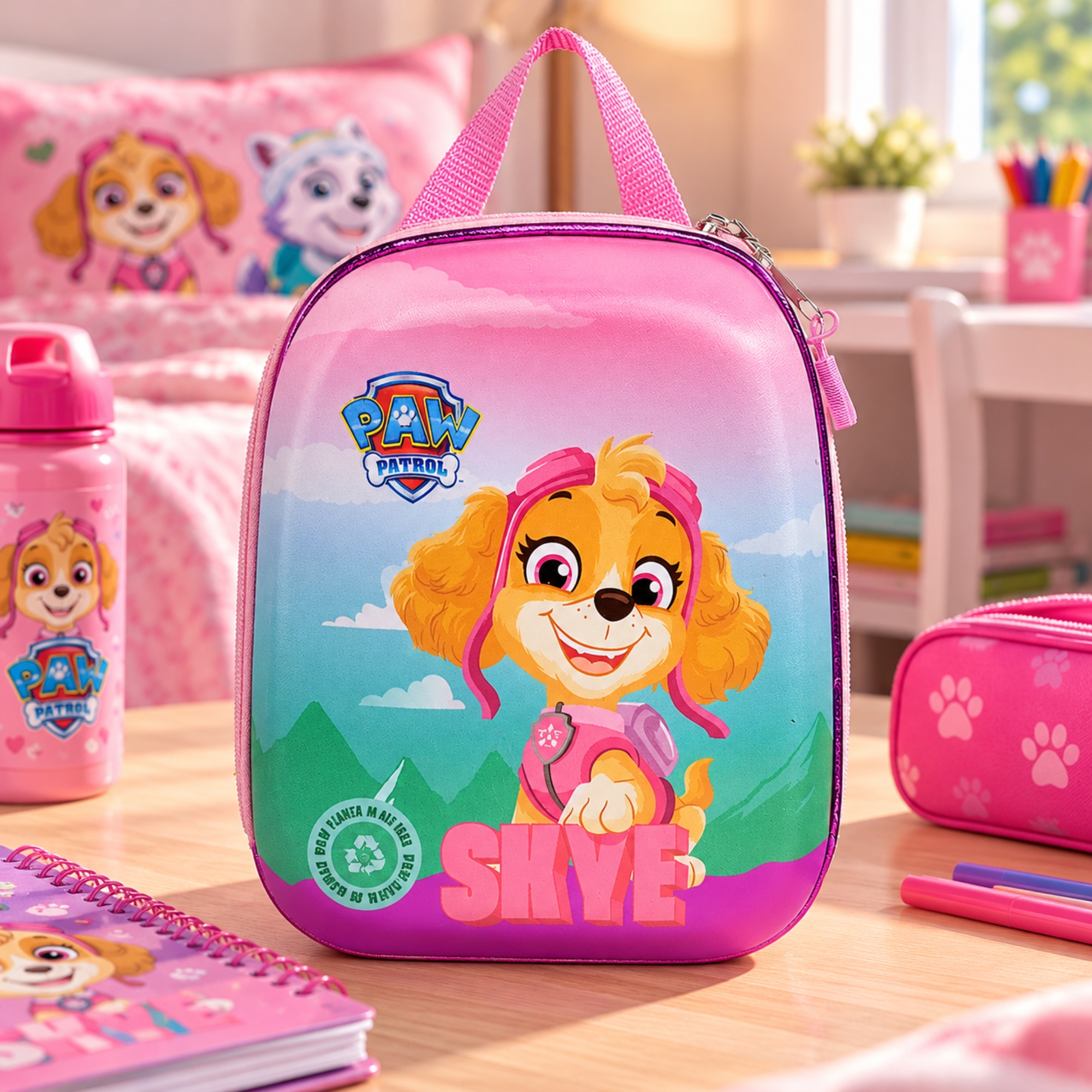 Mochila Infantil Paw Patrol Patrulha Canina Skye Nave com Alça de Costas Diplomata - 2993KX25
