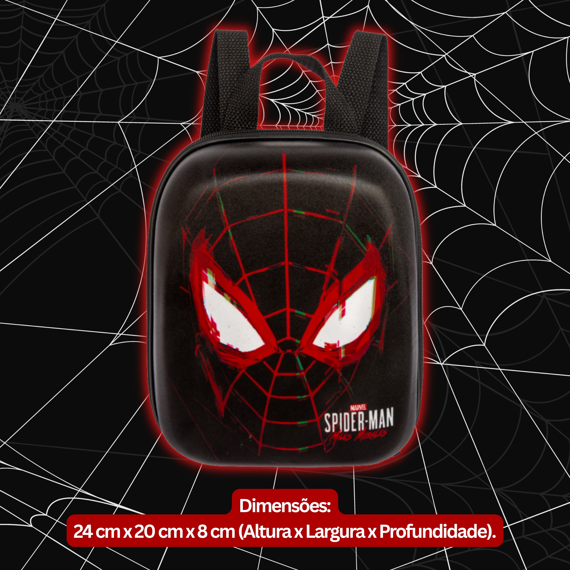 Mochila Infantil Spider-Man Homem-Aranha Miles Morales Diplomata - 3800BX23