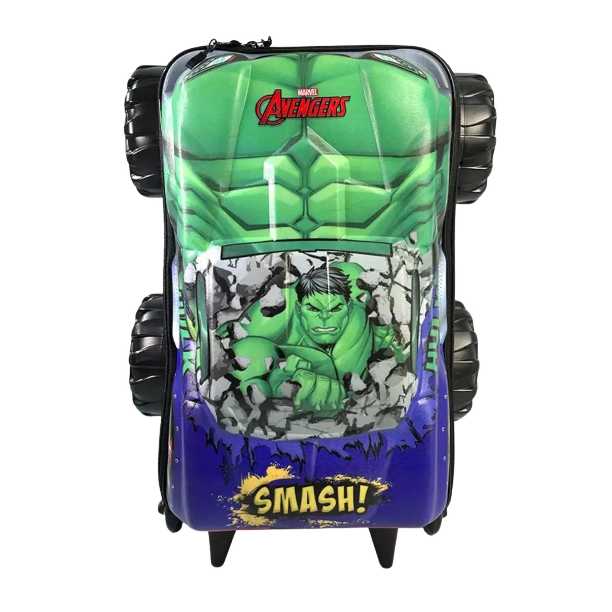 Mala Infantil Avengers Hulk Monster Trucks com Rodinha Tripla Diplomata - 3850HM24