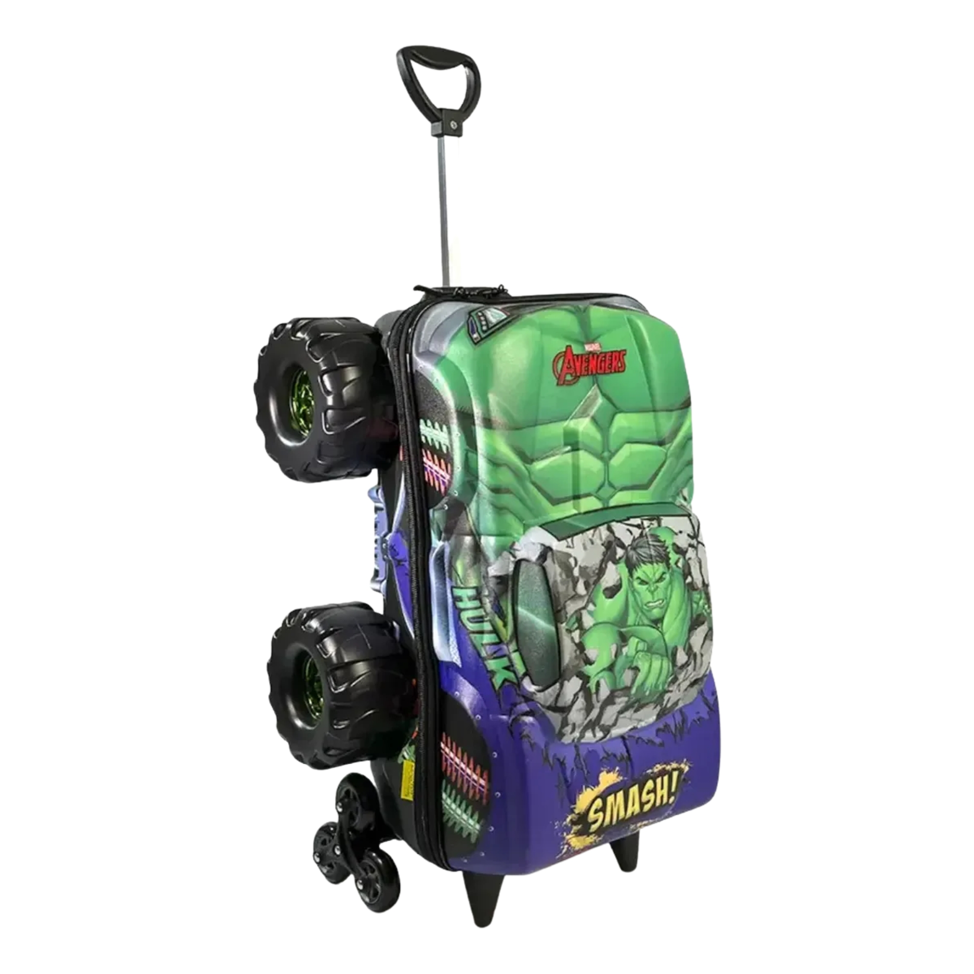Mala Infantil Avengers Hulk Monster Trucks com Rodinha Tripla Diplomata - 3850HM24