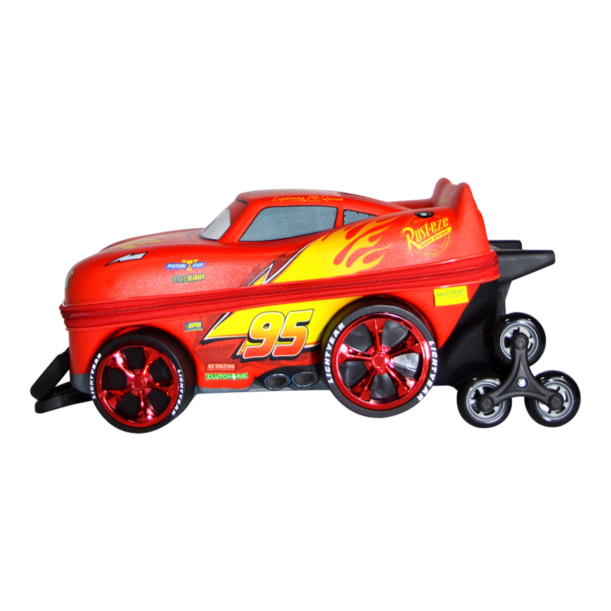Mala Infantil Disney Carros McQueen Vermelho com Rodinha Tripla Diplomata - 3851AM22