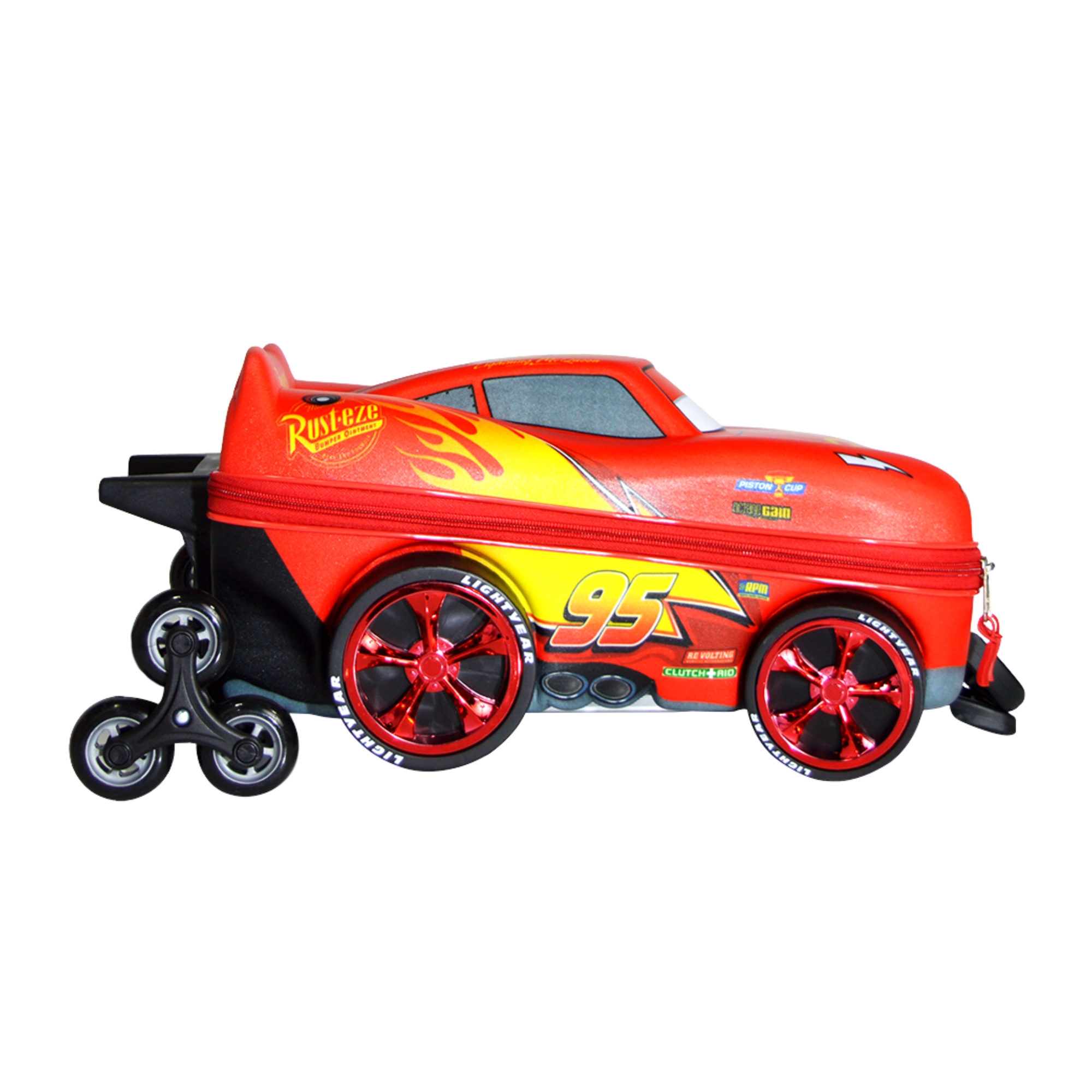 Mala Infantil Disney Carros McQueen Vermelho com Rodinha Tripla Diplomata - 3851AM22