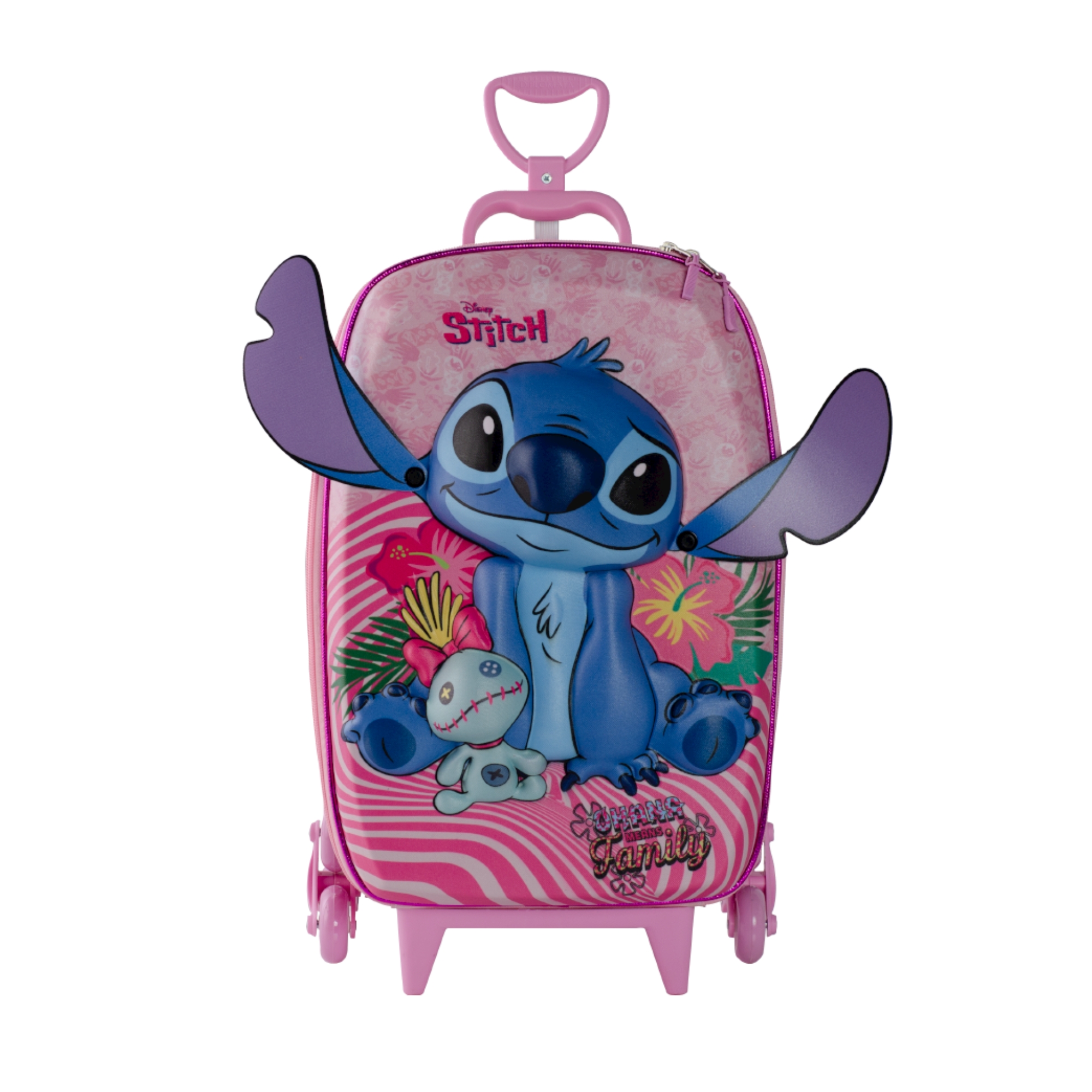 Mala Infantil Stitch Rosa com rodinhas Diplomata - 3857BM24