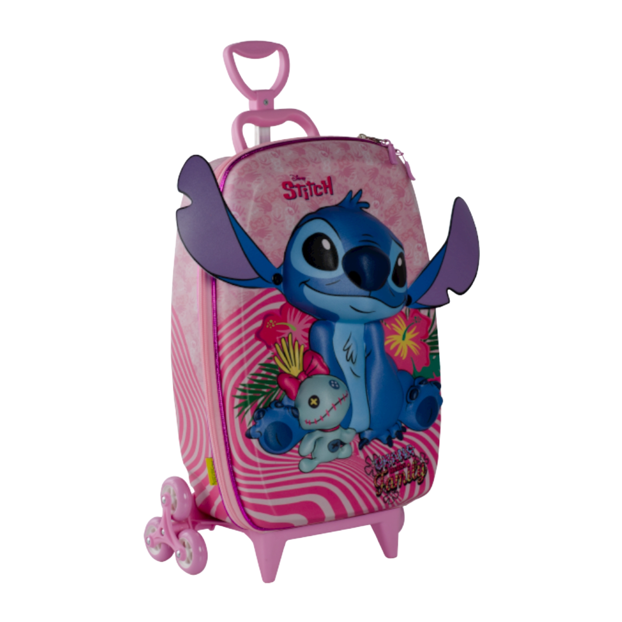 Mala Infantil Stitch Rosa com rodinhas Diplomata - 3857BM24