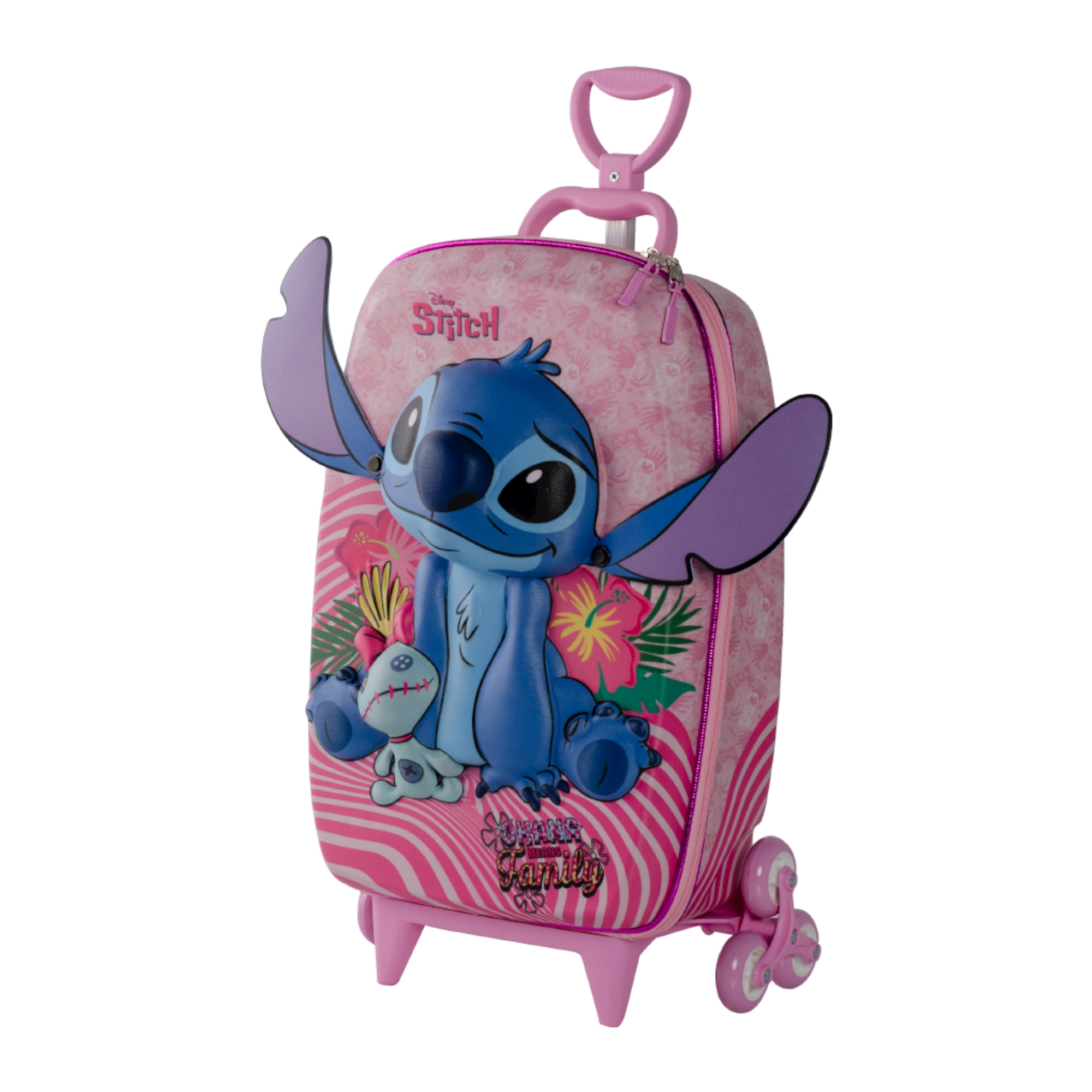 Mala Infantil Stitch Rosa com rodinhas Diplomata - 3857BM24