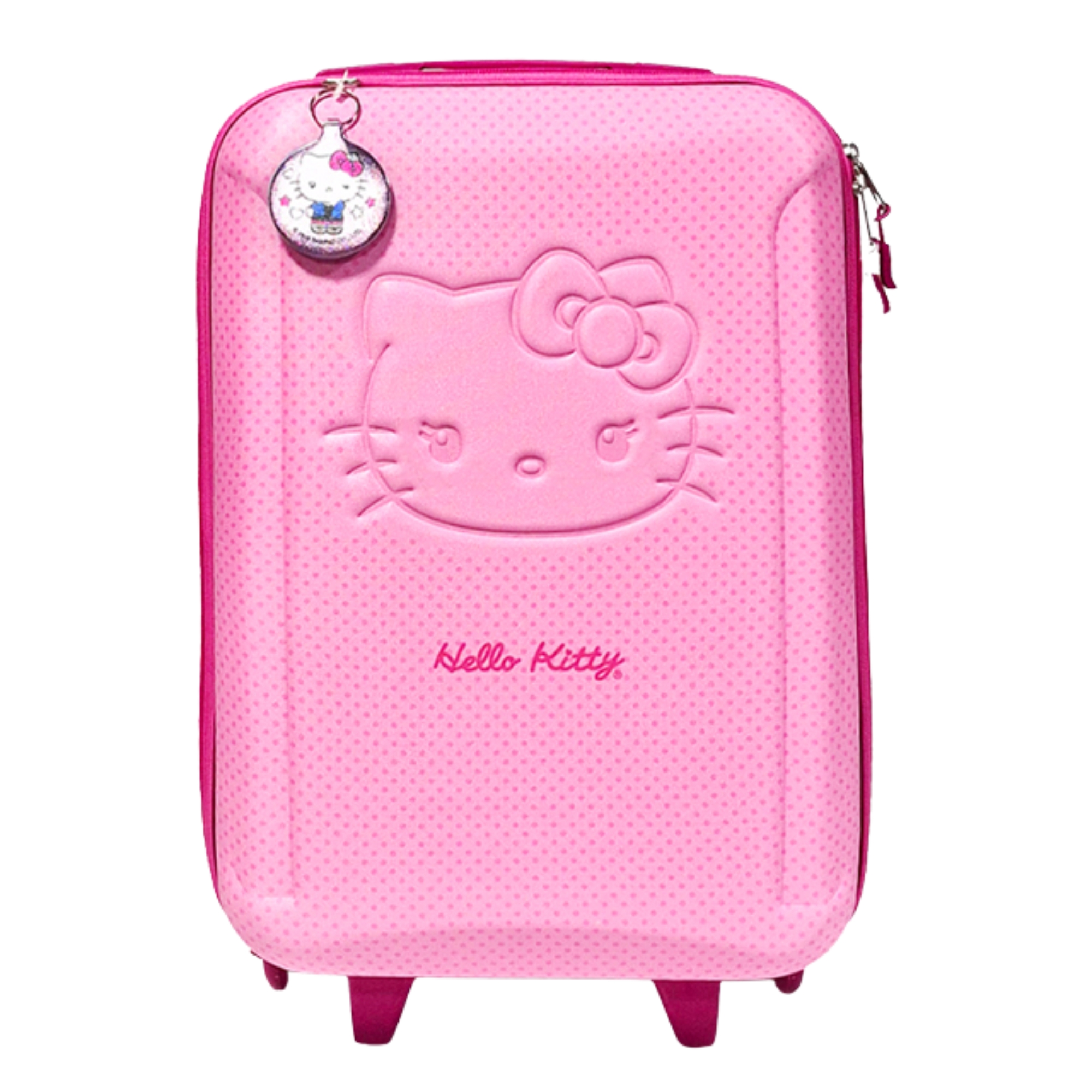 Mala c/ Rodas Hello Kitty Poá Rosa Diplomata - 4070M26
