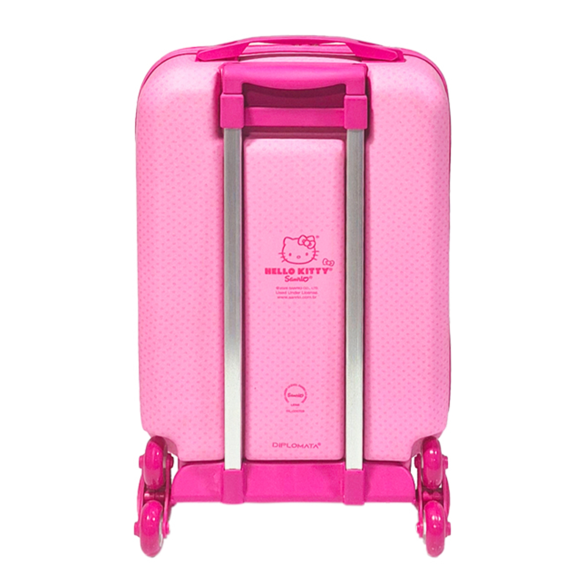 Mala c/ Rodas Hello Kitty Poá Rosa Diplomata - 4070M26