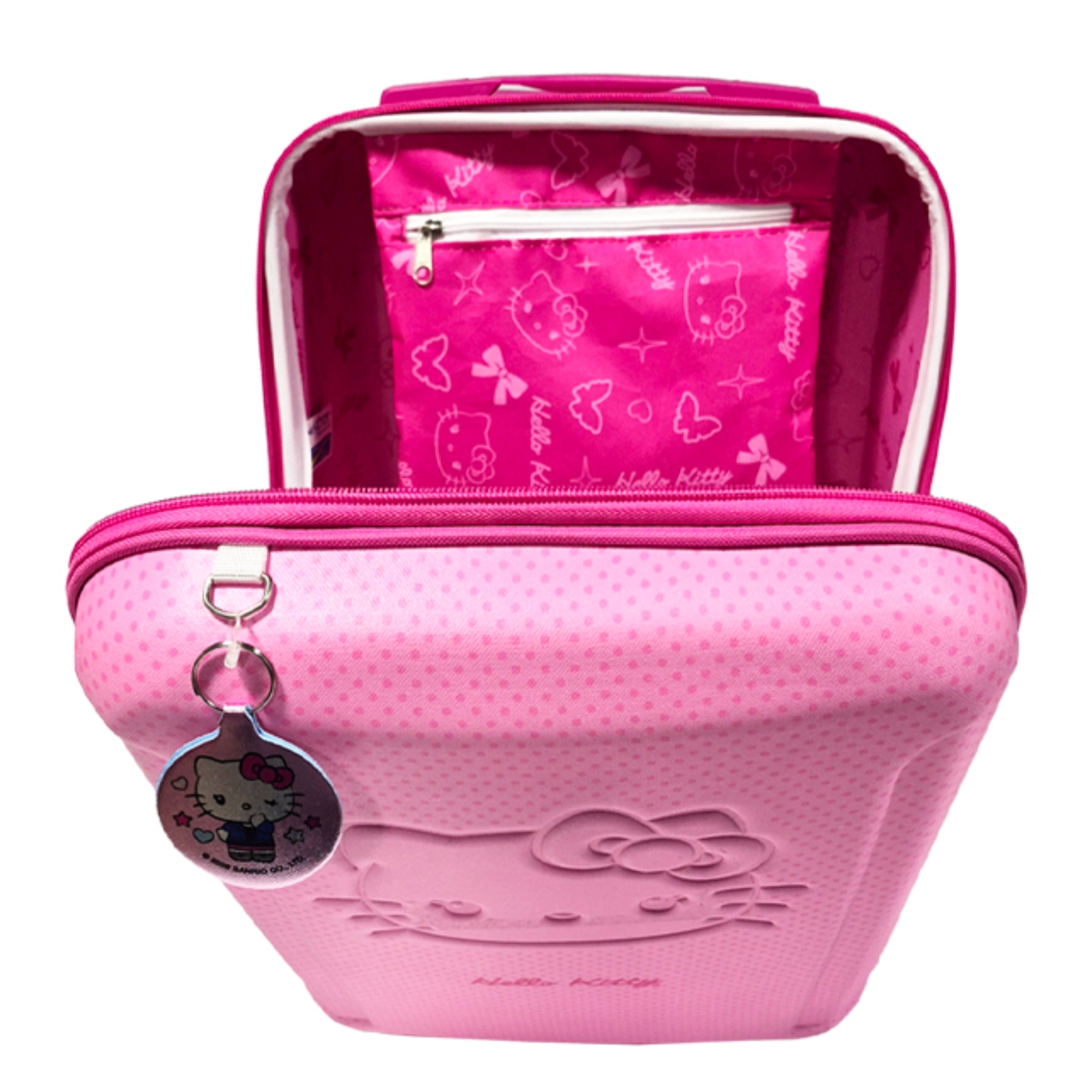 Mala c/ Rodas Hello Kitty Poá Rosa Diplomata - 4070M26