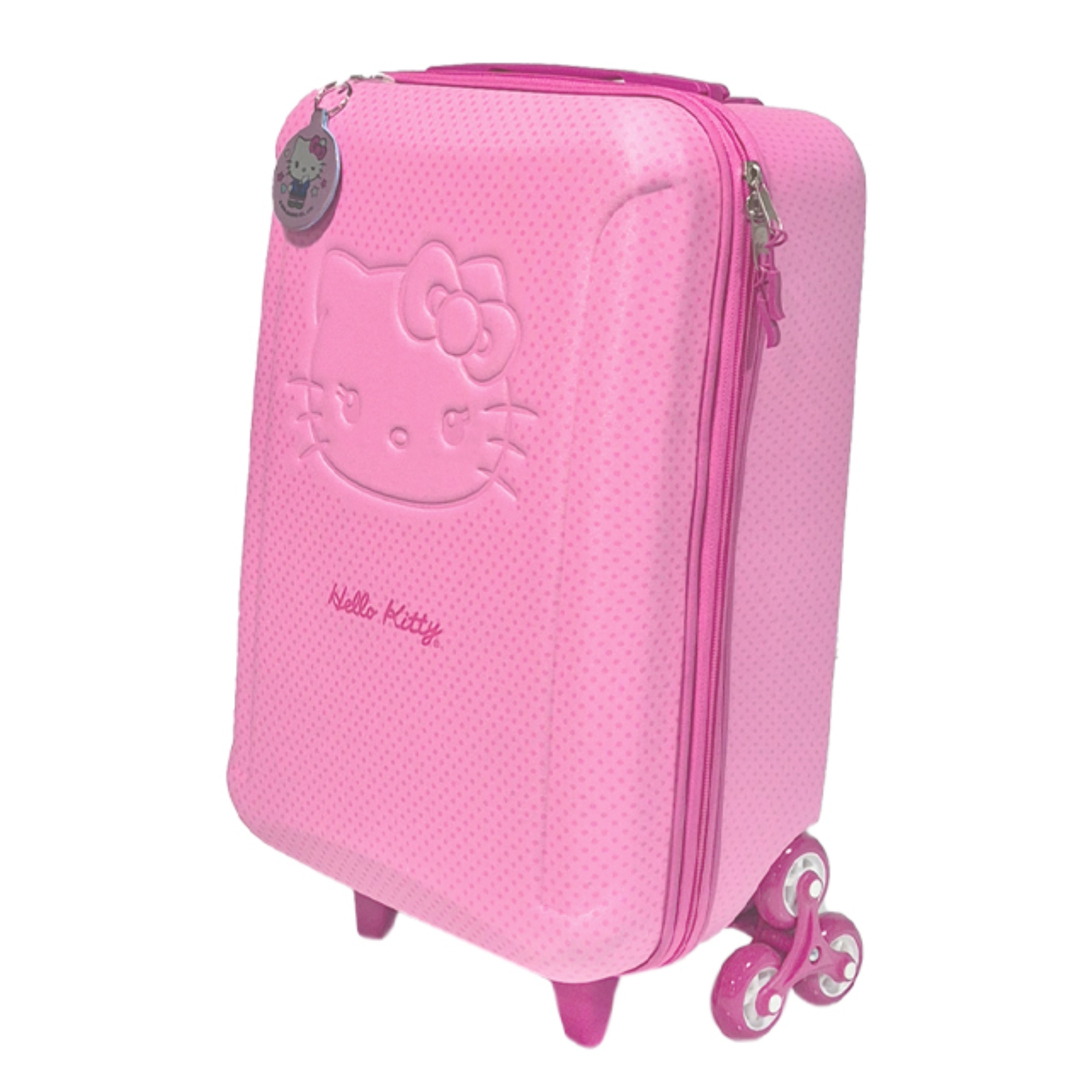 Mala c/ Rodas Hello Kitty Poá Rosa Diplomata - 4070M26