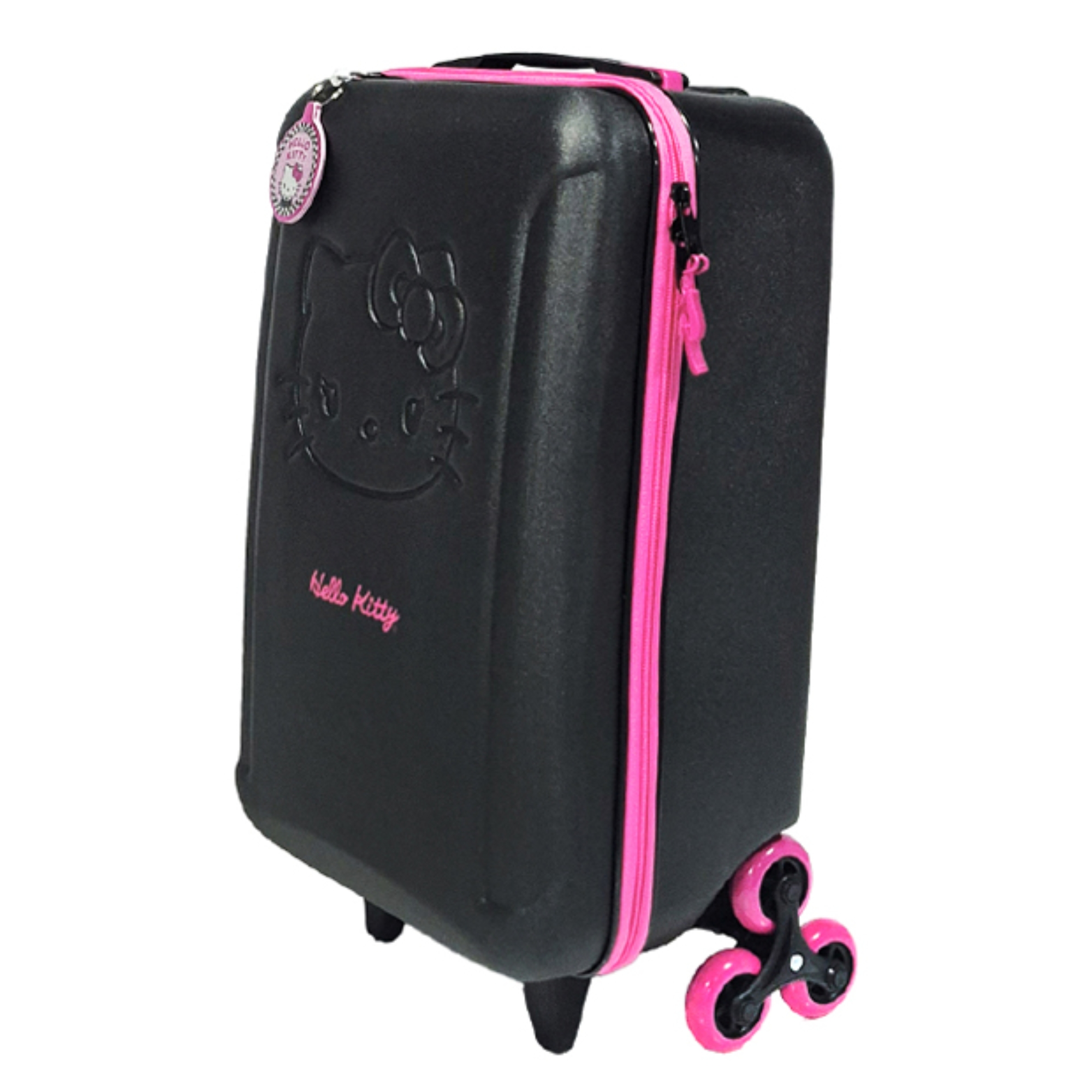 Mala com Rodinhas Hello Kitty Poá cor Preta Diplomata - 4071M26