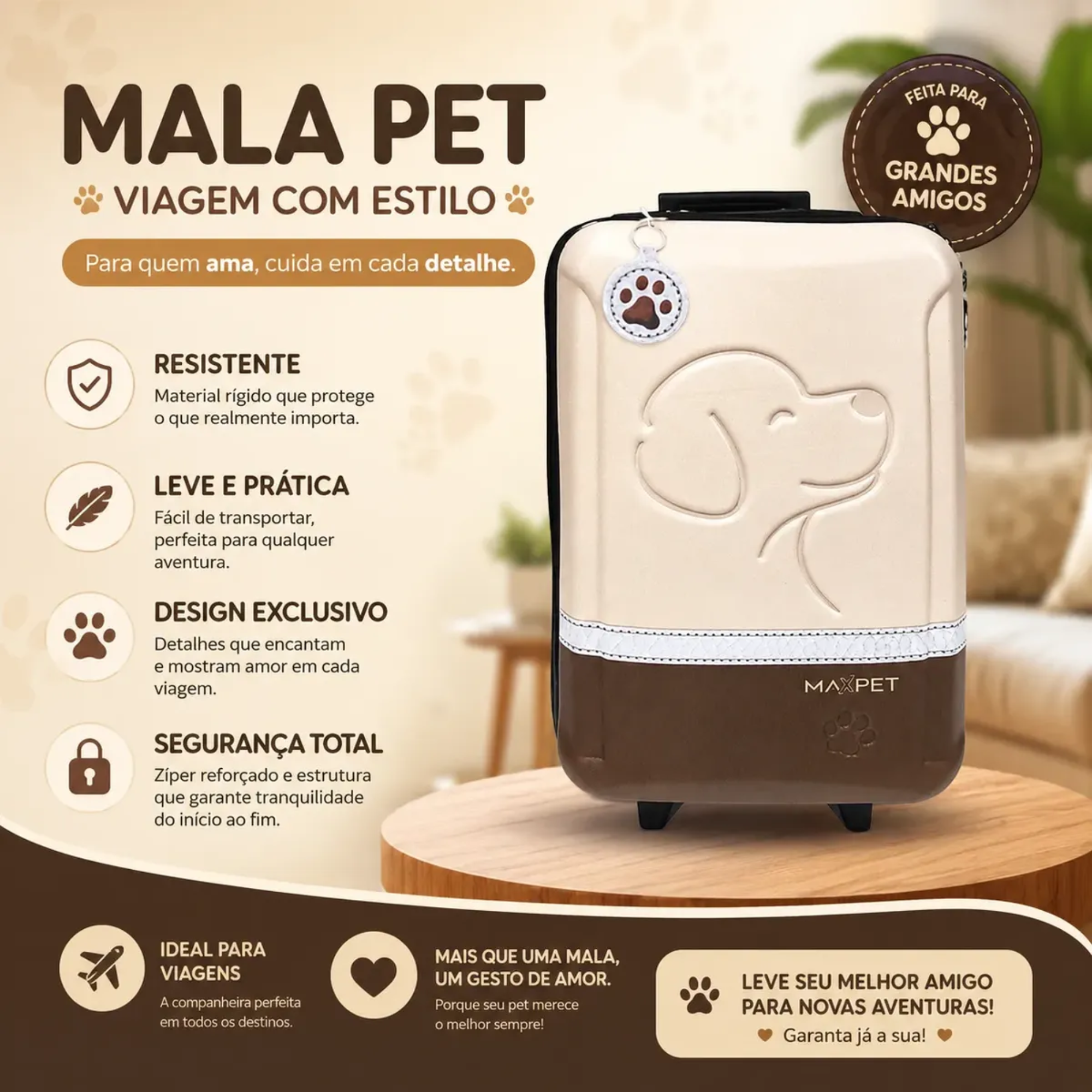 Mala de Bordo para Pet com Rodas Triplas Diplomata - 4500M26