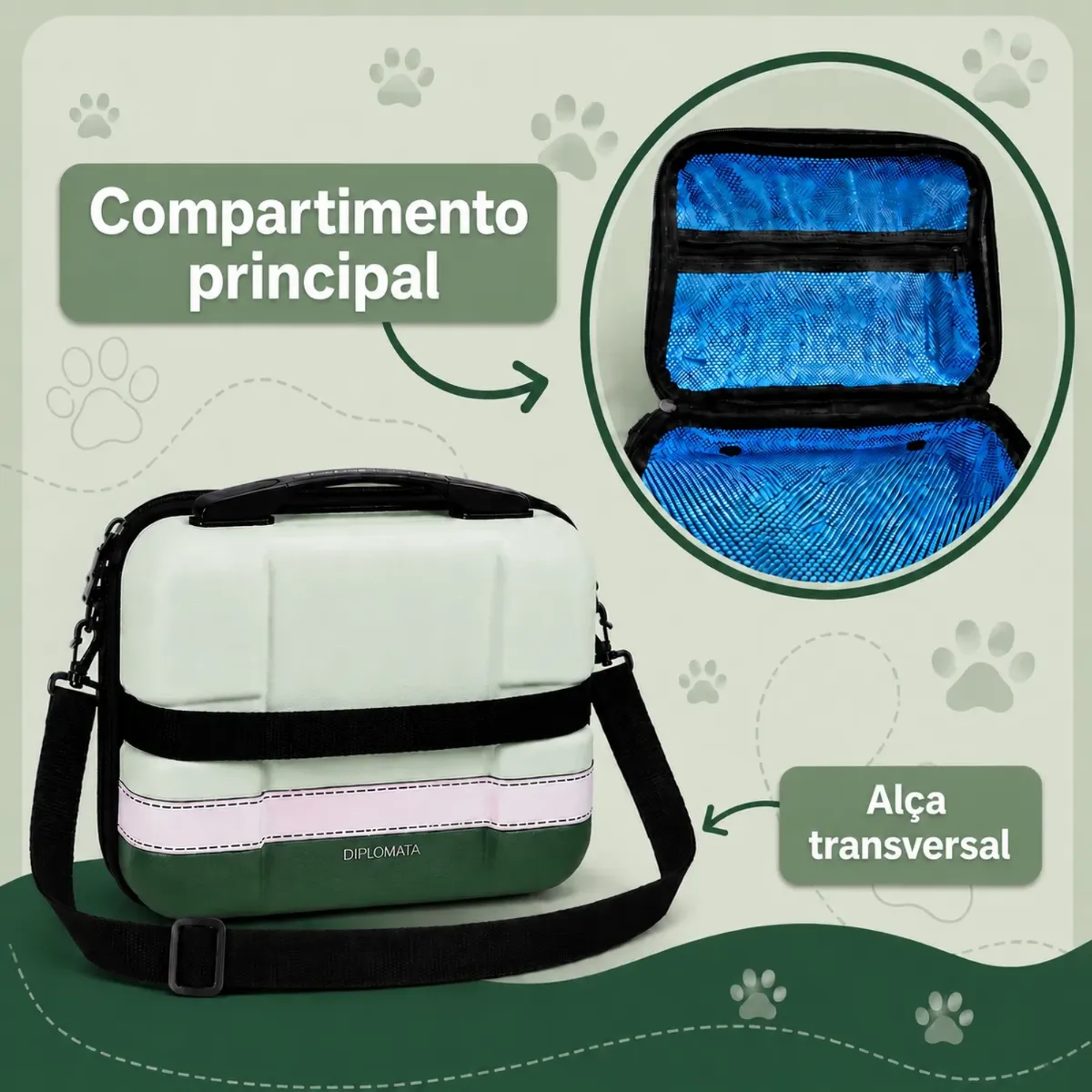 Frasqueira de Viagem com Alça de Mão Dog cor Verde Diplomata - 4501F26