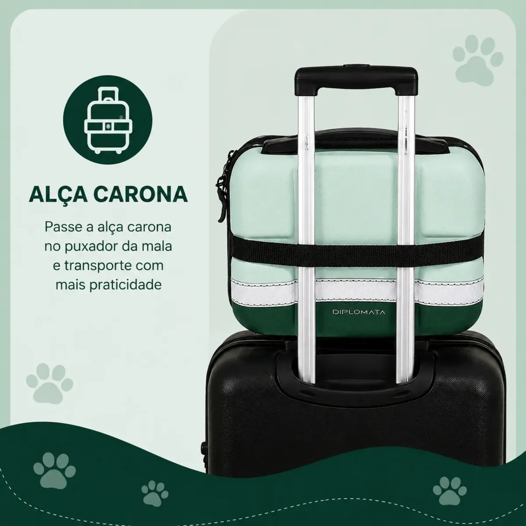 Frasqueira de Viagem com Alça de Mão Dog cor Verde Diplomata - 4501F26