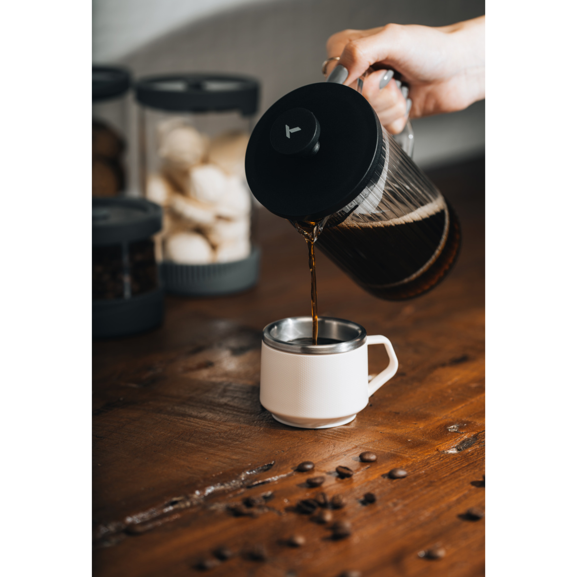 Conjunto Xícaras Café 80ml 2 Peças Inox ABS Branco com Alça Tramontina - 64760304