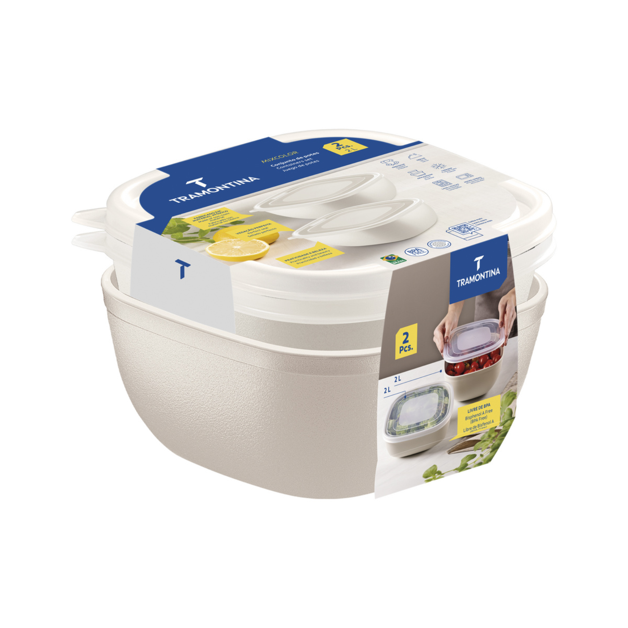 Jogo de Potes MixColor 2L 2 Peças Algodão Tramontina - 25098304