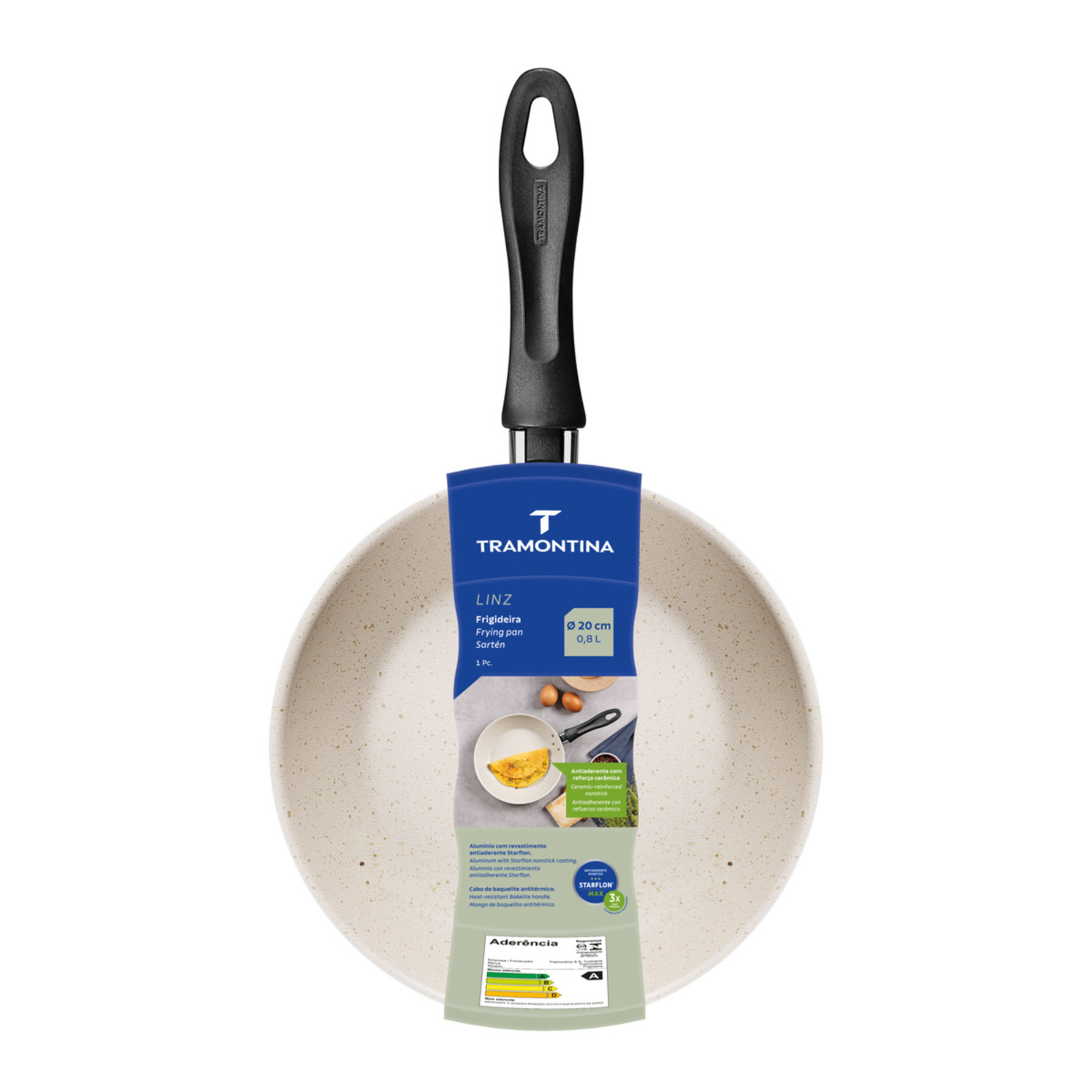 Frigideira Linz 20cm 0,8L Bege Starflon Max Tramontina - 27805335