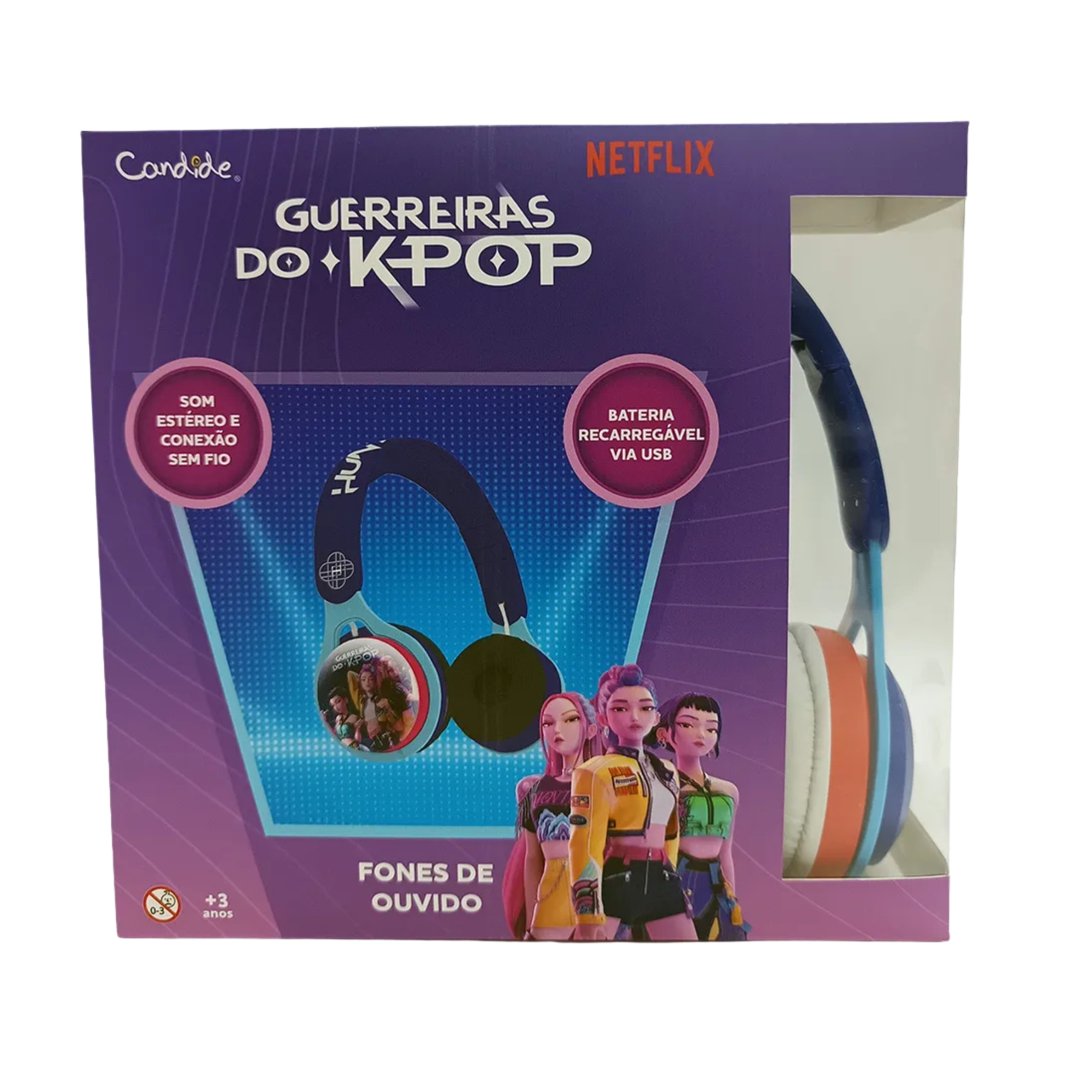 Fone de Ouvido Bluetooth Infantil Guerreiras do K-Pop Demon Hunters Candide - 78170