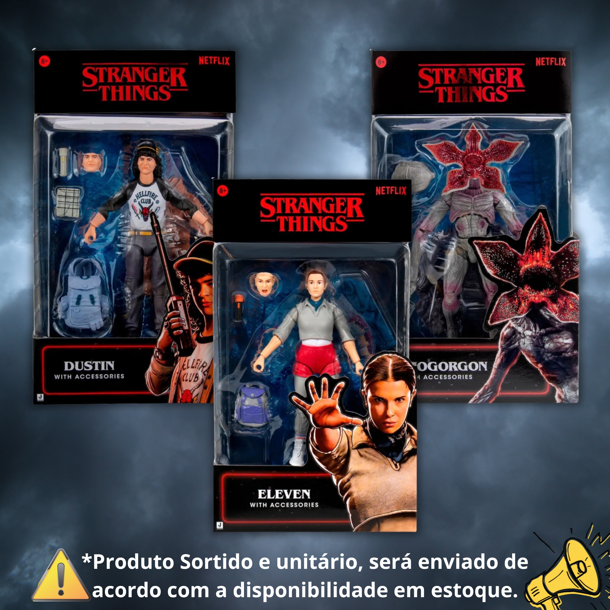 Boneco Action Figure Stranger Things 15cm Personagens Sortido e Unitário Candide - 41090