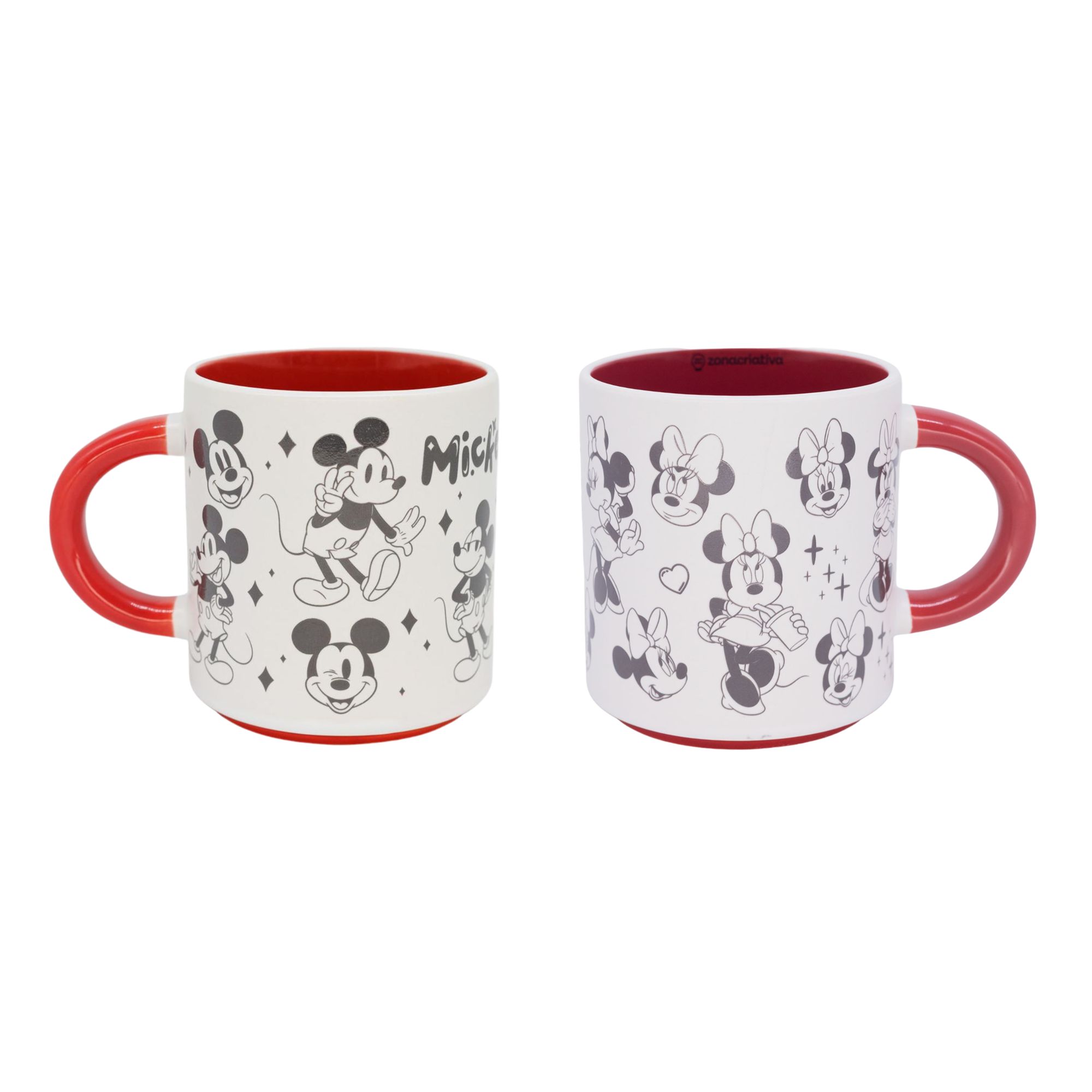 Kit 2 Canecas Disney Mickey e Minnie 500ml Zona Criativa
