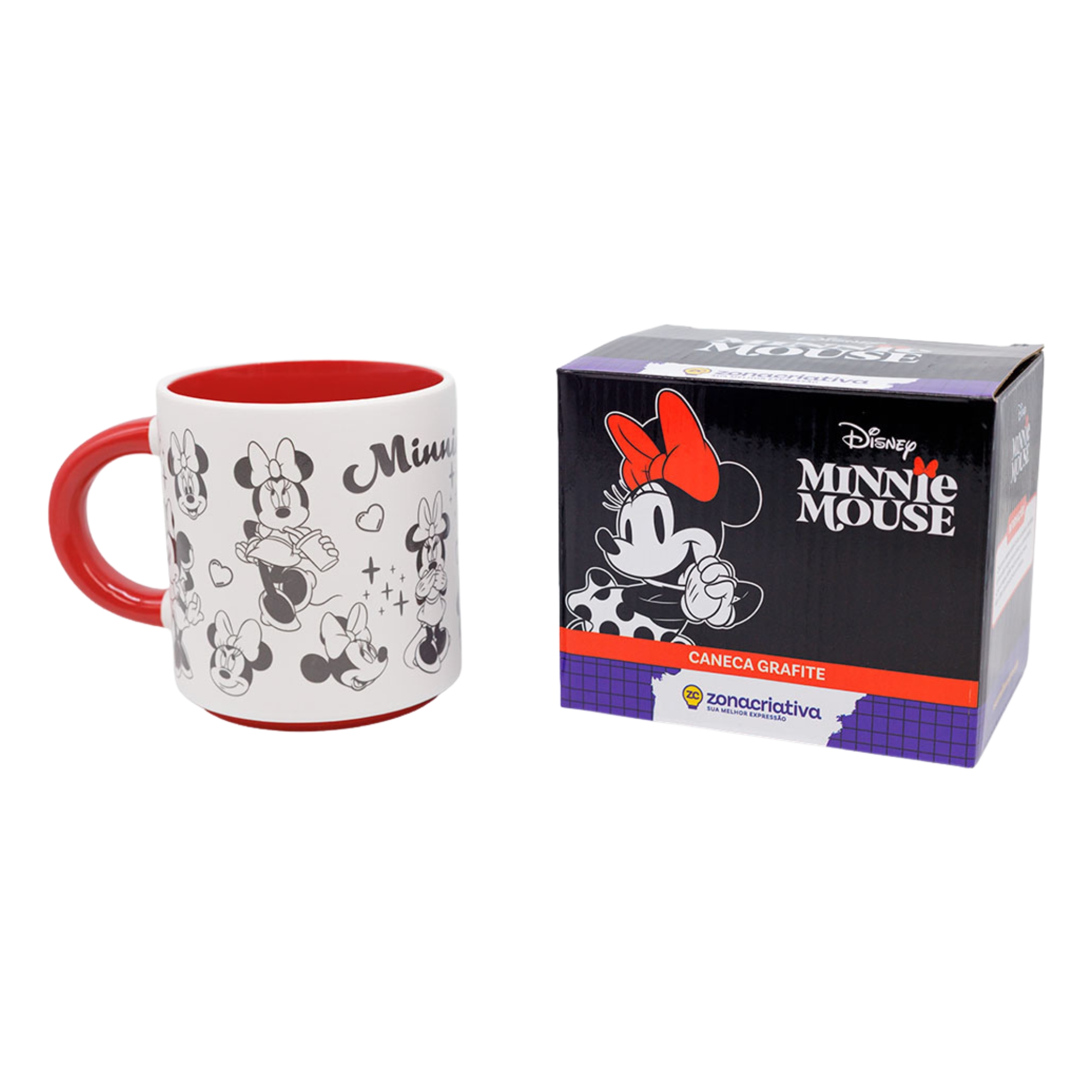 Kit 2 Canecas Disney Mickey e Minnie 500ml Zona Criativa