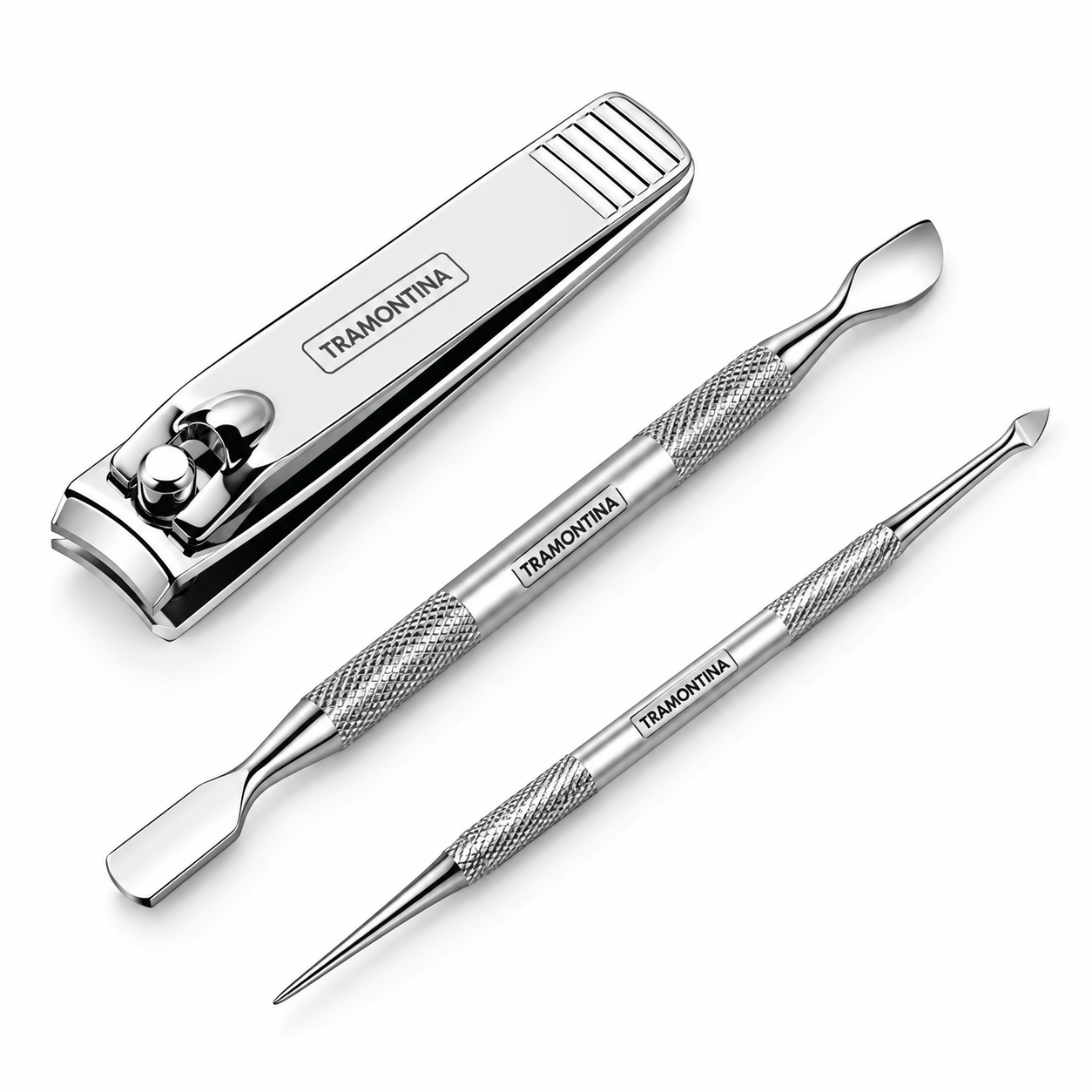 Kit Cuidados para Unhas Tramontina Cortador + Empurrador de Cutícula + Palito