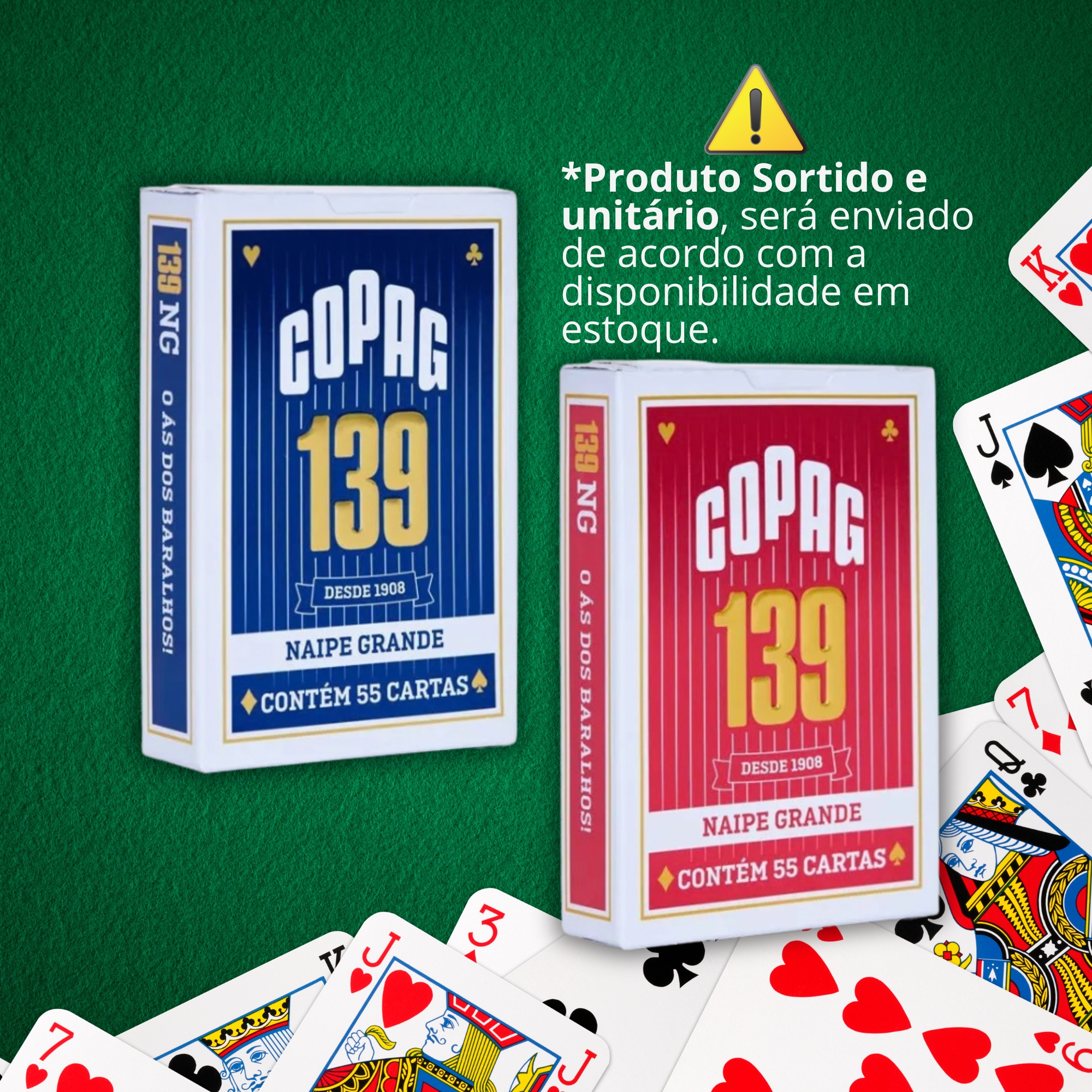 Baralho 139 Naipe Grande Sortido e Unitário Copag - 91026 CARTUCHO