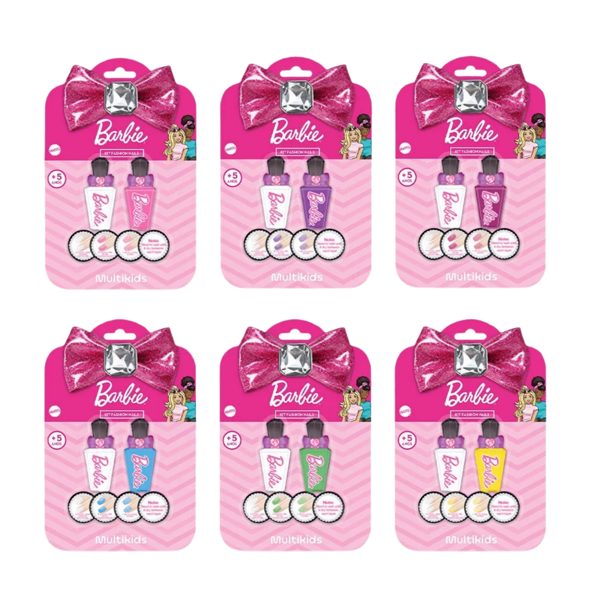 Kit Fashion Nails com 2 Esmaltes Barbie (Sortido e Unitário) Multikids - BR2589