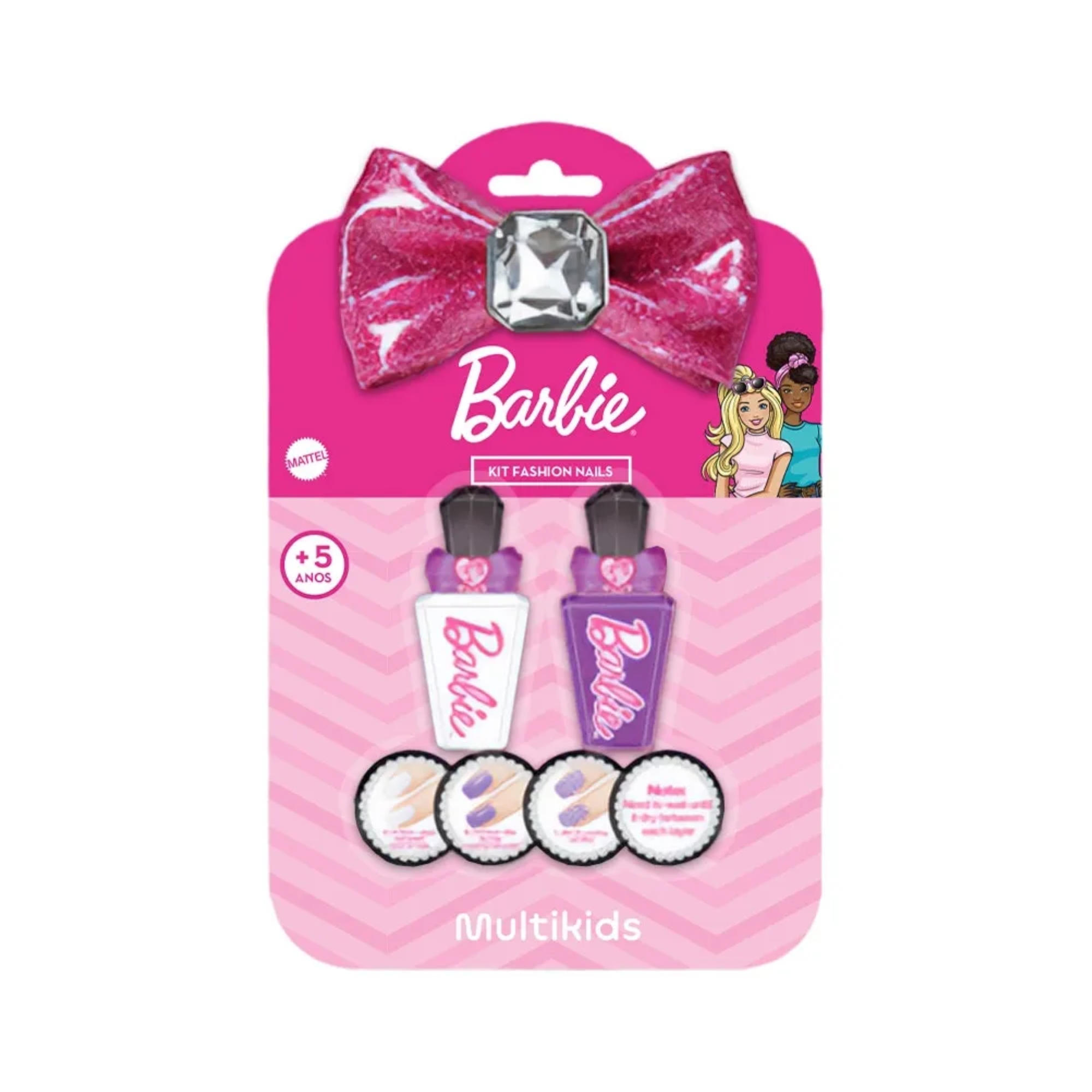 Kit Fashion Nails com 2 Esmaltes Barbie (Sortido e Unitário) Multikids - BR2589