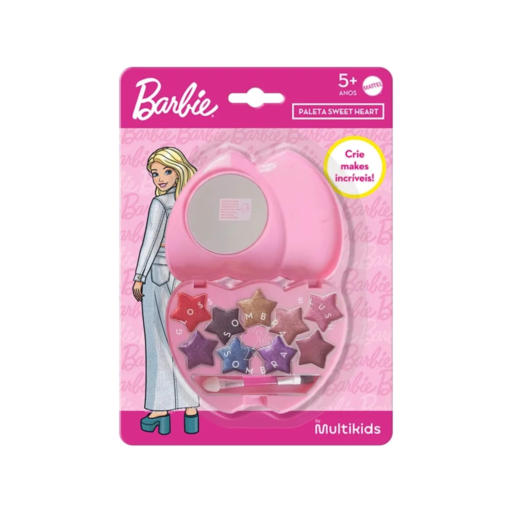 Paleta de Maquiagem Sweet Heart Barbie Sortida e Unitária Multikids - BR2590