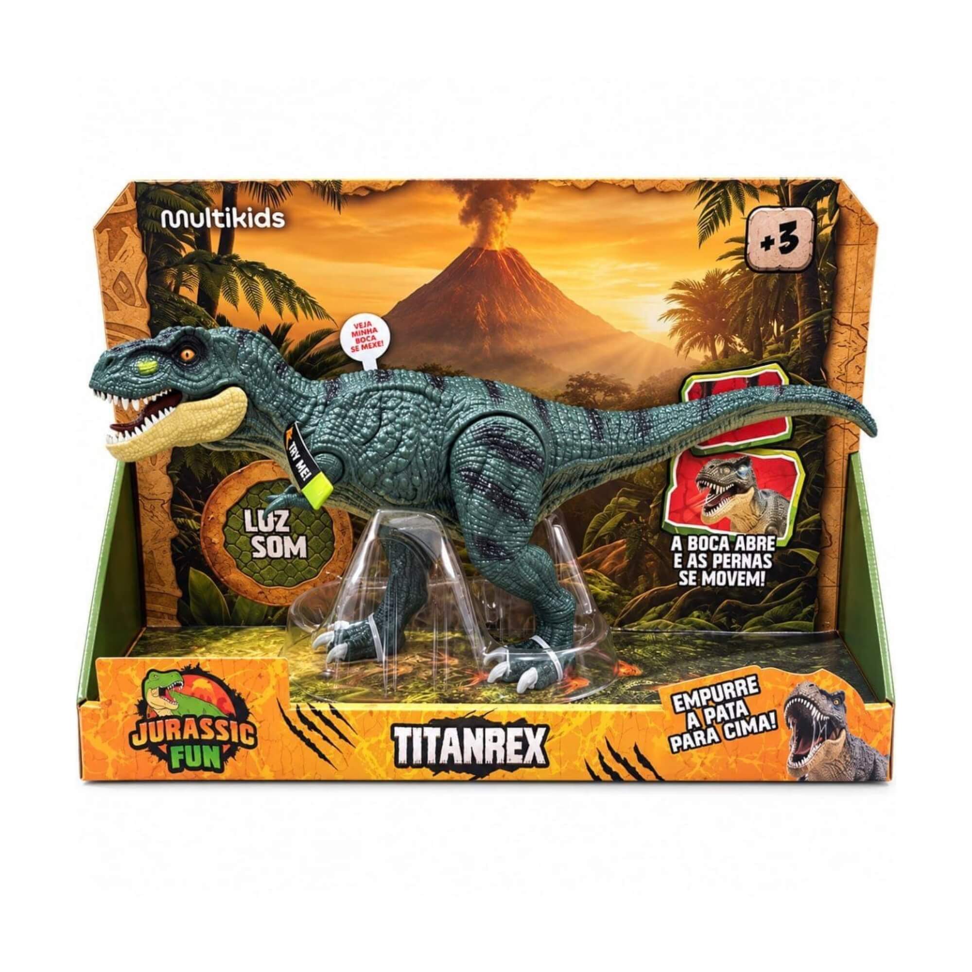 Boneco Dinossauro Jurassic Fun Titanrex Multikids - BR2678