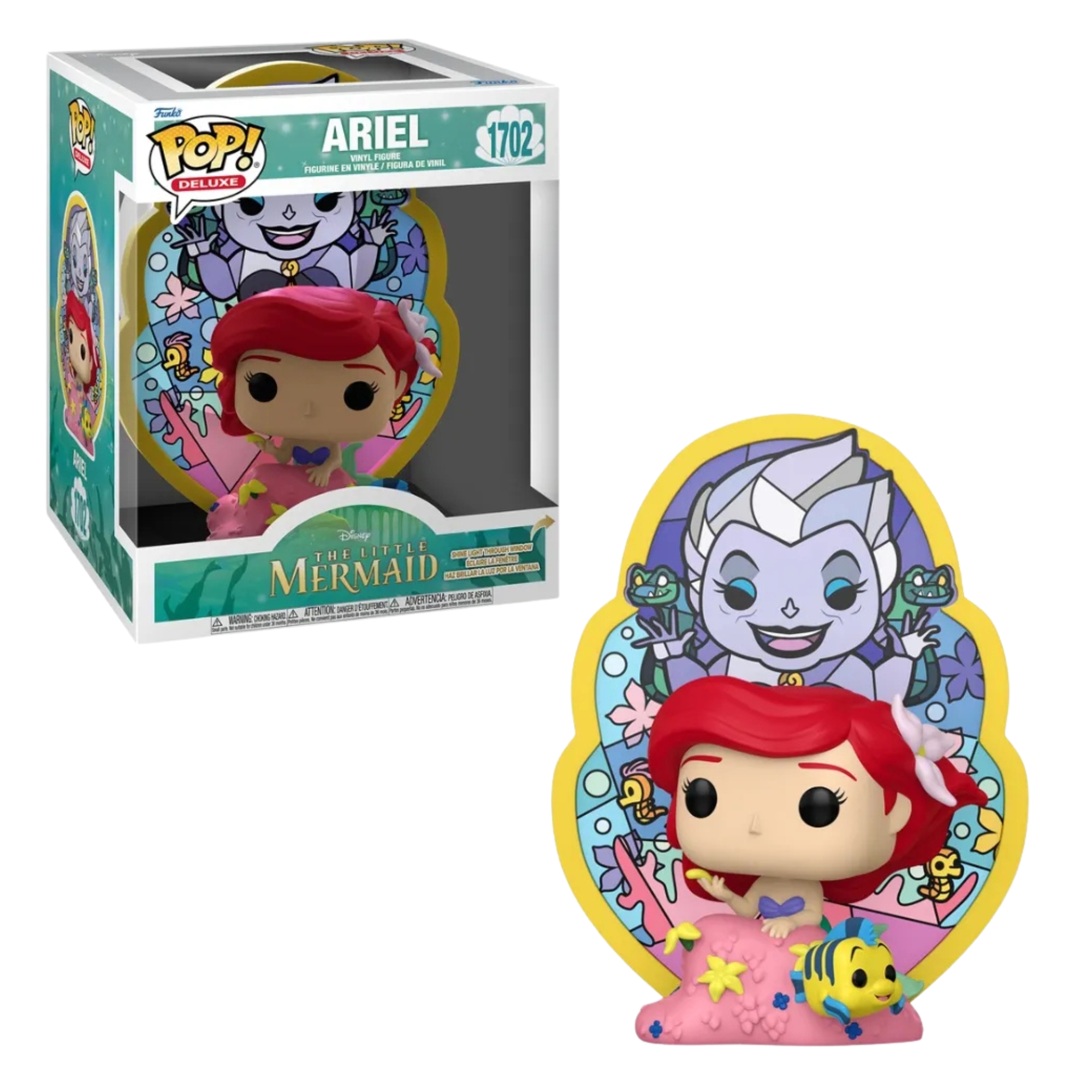 Boneco Funko Pop! Deluxe Disney Princesas - Ariel Com Vitral Candide - 12810