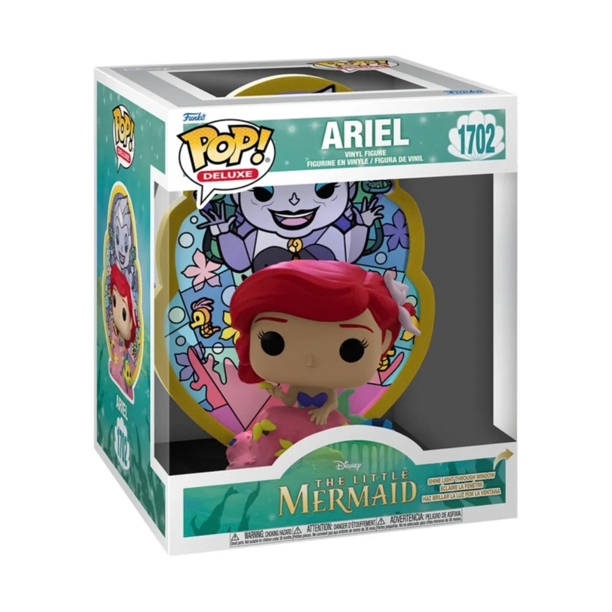 Boneco Funko Pop! Deluxe Disney Princesas - Ariel Com Vitral Candide - 12810
