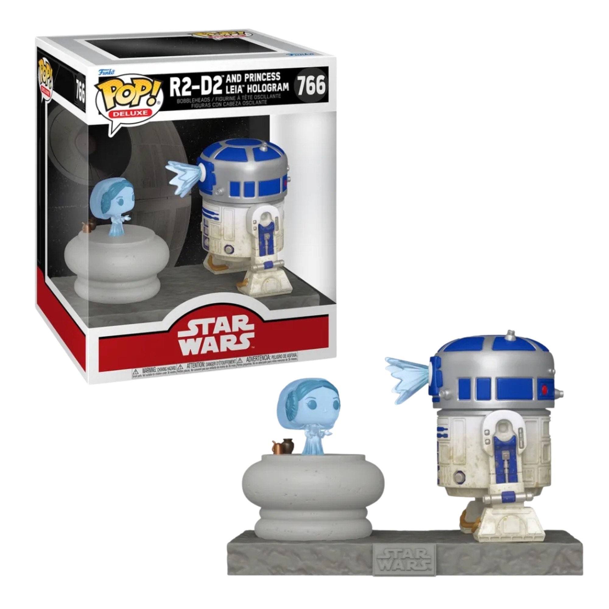 Boneco Funko Pop! Deluxe Star Wars - R2-D2 com Leia Candide - 12077