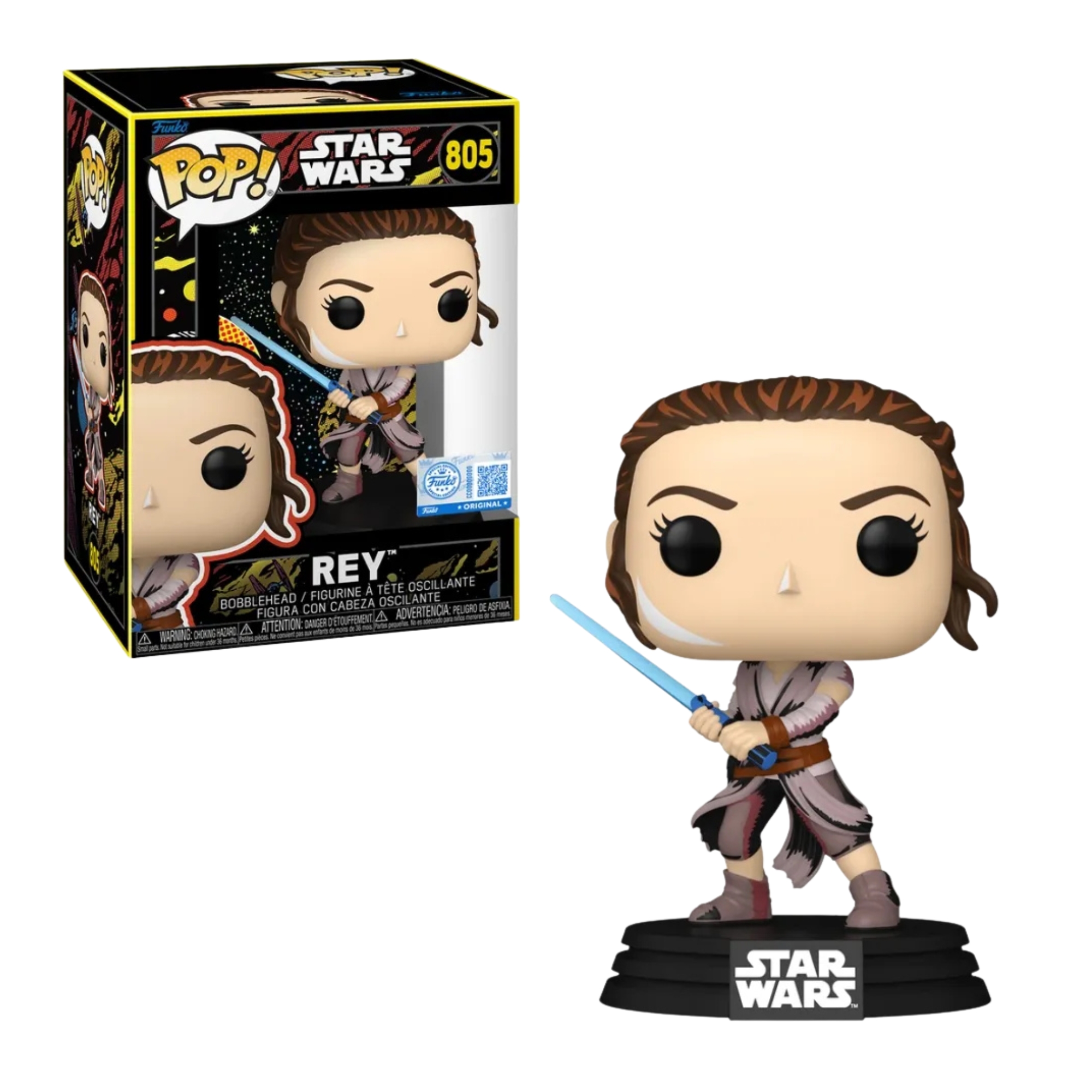 Boneco Funko Pop! Exclusivo Star Wars - Rey (Retro) Candide - 12742