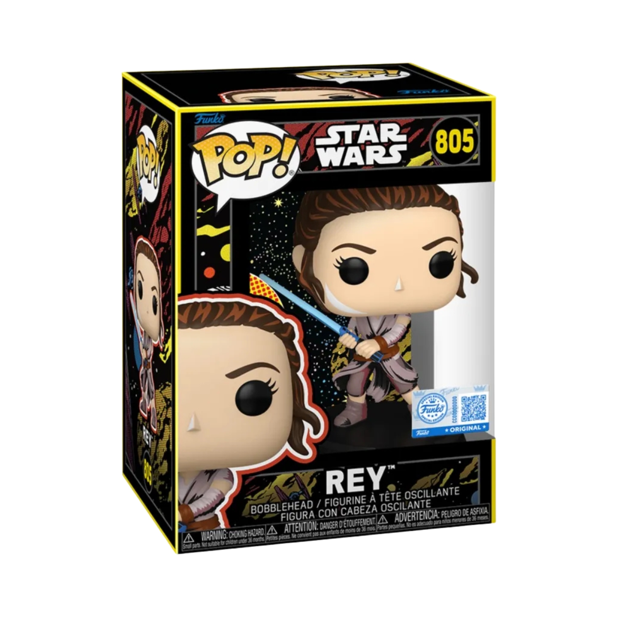 Boneco Funko Pop! Exclusivo Star Wars - Rey (Retro) Candide - 12742