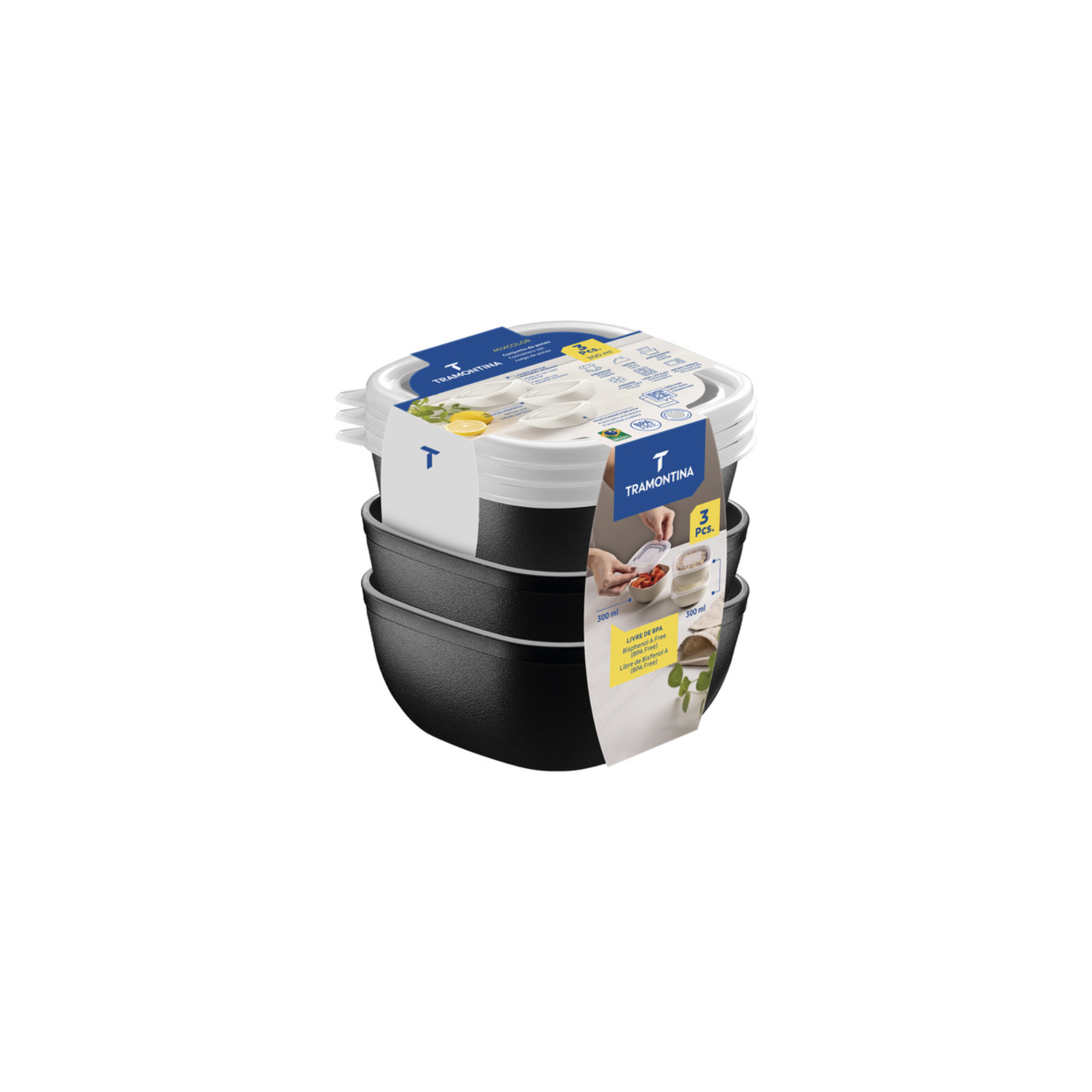 Kit Potes Armazenamento Tramontina para Organização - Potes e Armazenamento