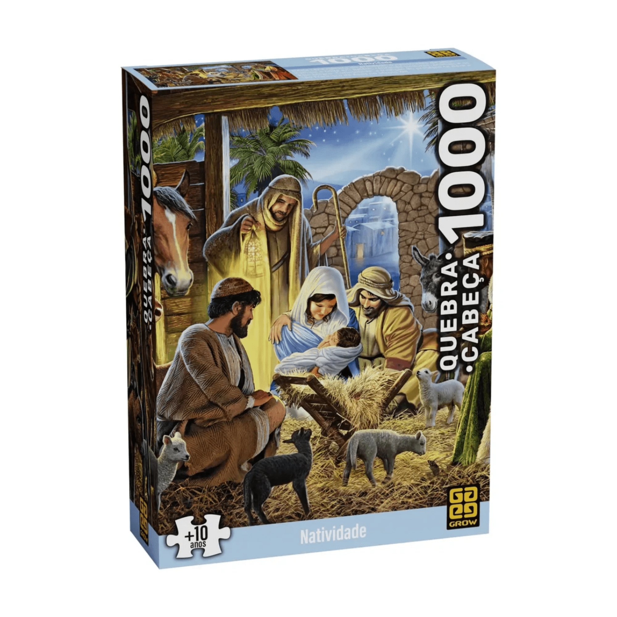 Kit Quebra-Cabeças Puzzle Santa Ceia e Nascimento de Jesus Com 1000 Peças Cada - Grow