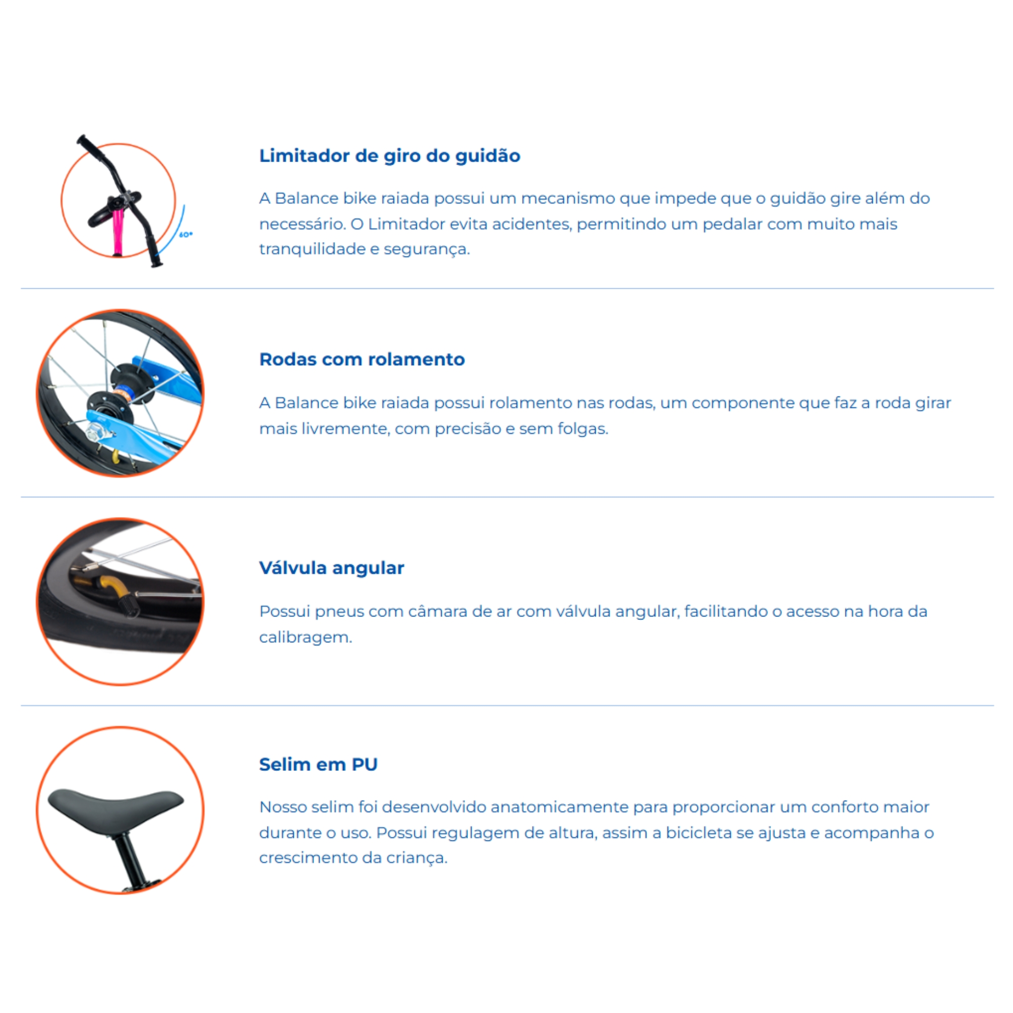 Kit Bicicleta Balance 12 Raiada Azul + Capacete Infantil Azul - Nathor