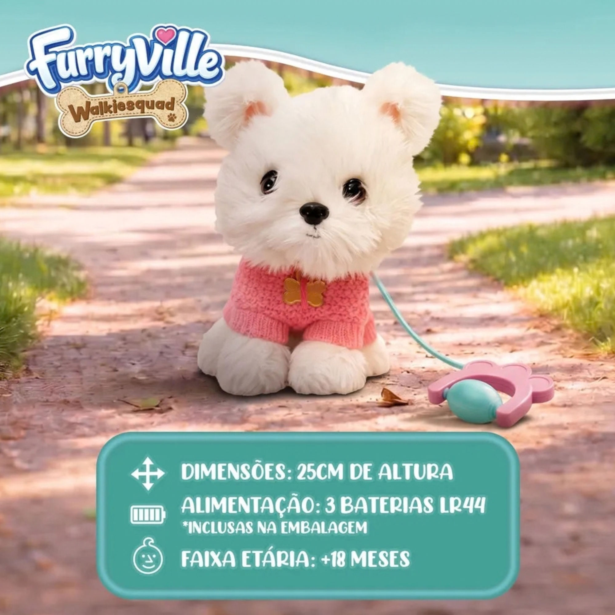 Pelúcia Pet Interativo Walkiesquad Mallow Multikids - BR2597