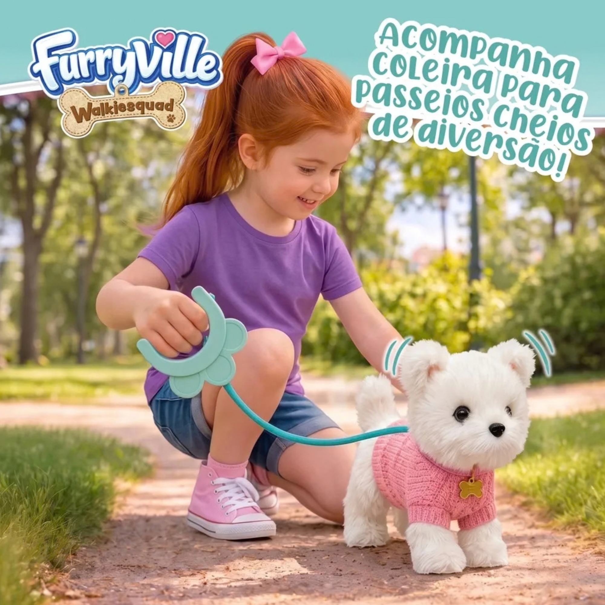 Pelúcia Pet Interativo Walkiesquad Mallow Multikids - BR2597
