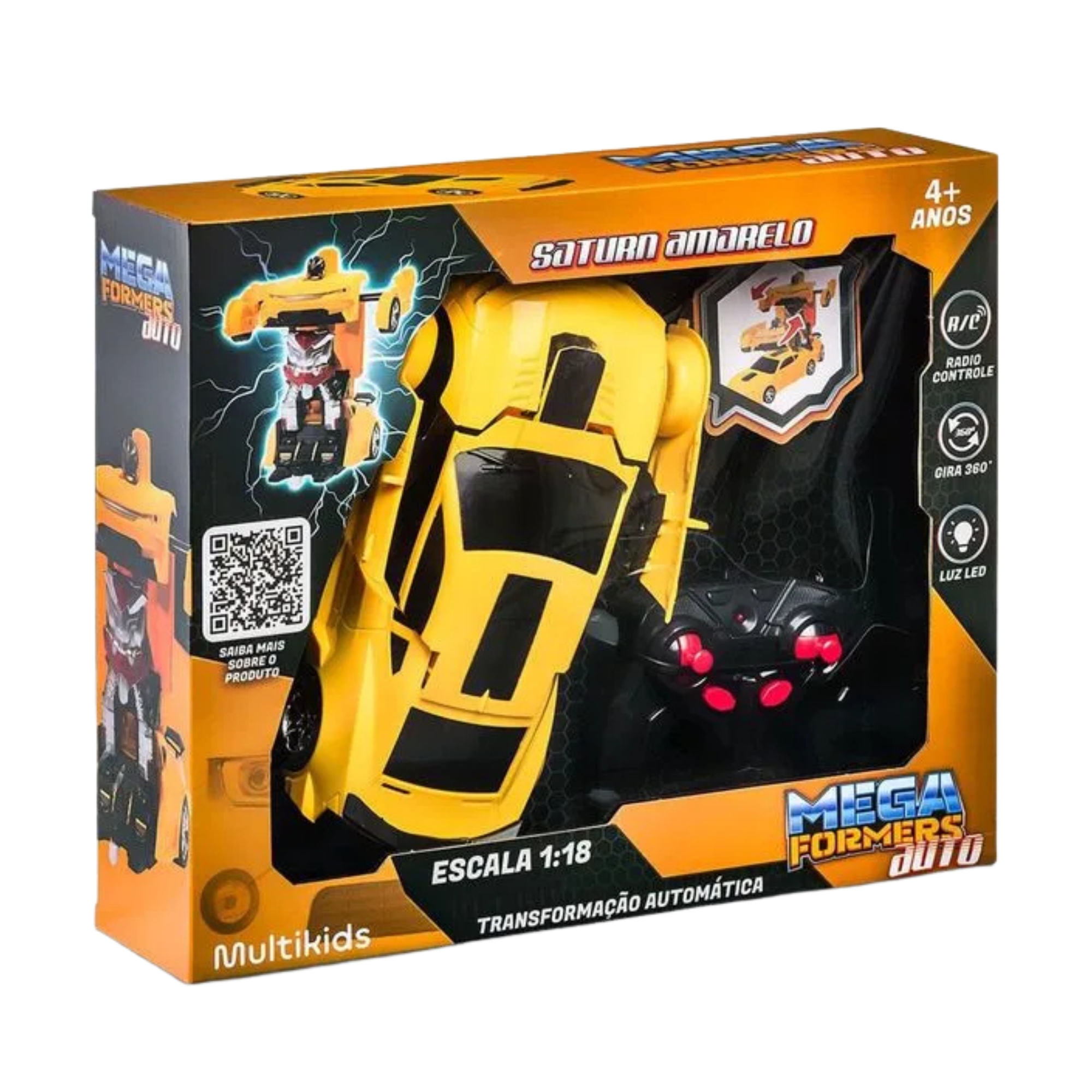 Carrinho Megaformers Soltron Amarelo c/ Controle Remoto Multikids - BR2667