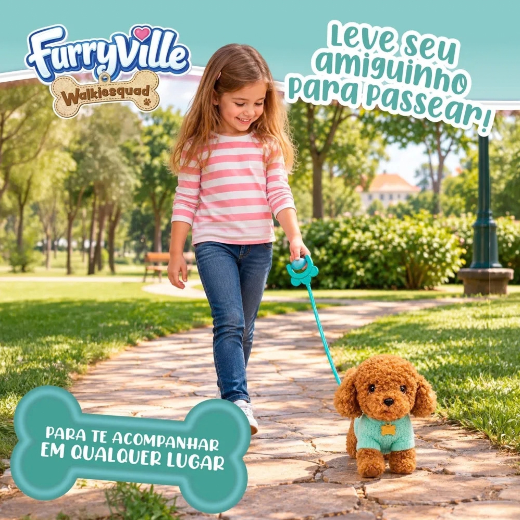 Pelúcia Pet Interativo Walkiesquad Toffee Multikids - BR2596