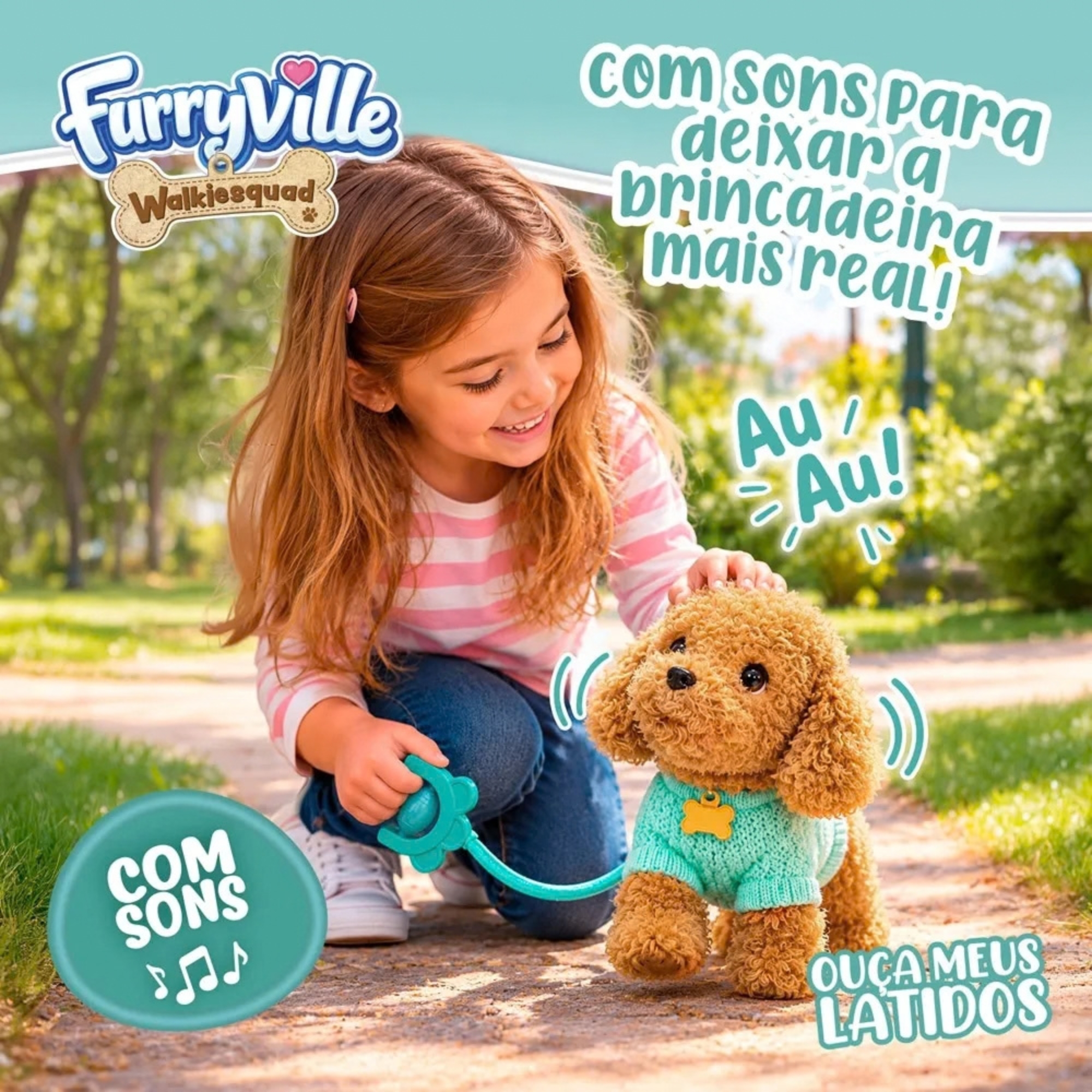Pelúcia Pet Interativo Walkiesquad Toffee Multikids - BR2596